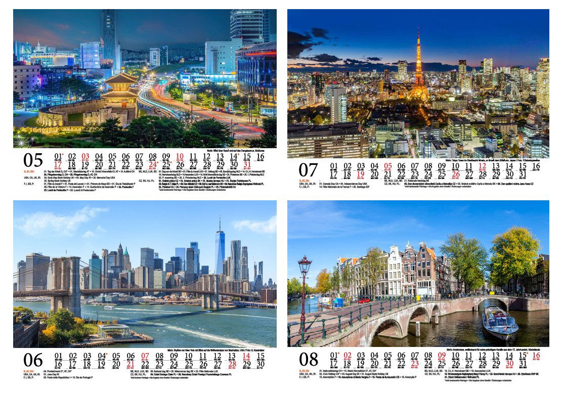 Seelenzauber Tischkalender Städtezauber DIN A5 Tischkalender für 2026 Städte - Seelenzauber