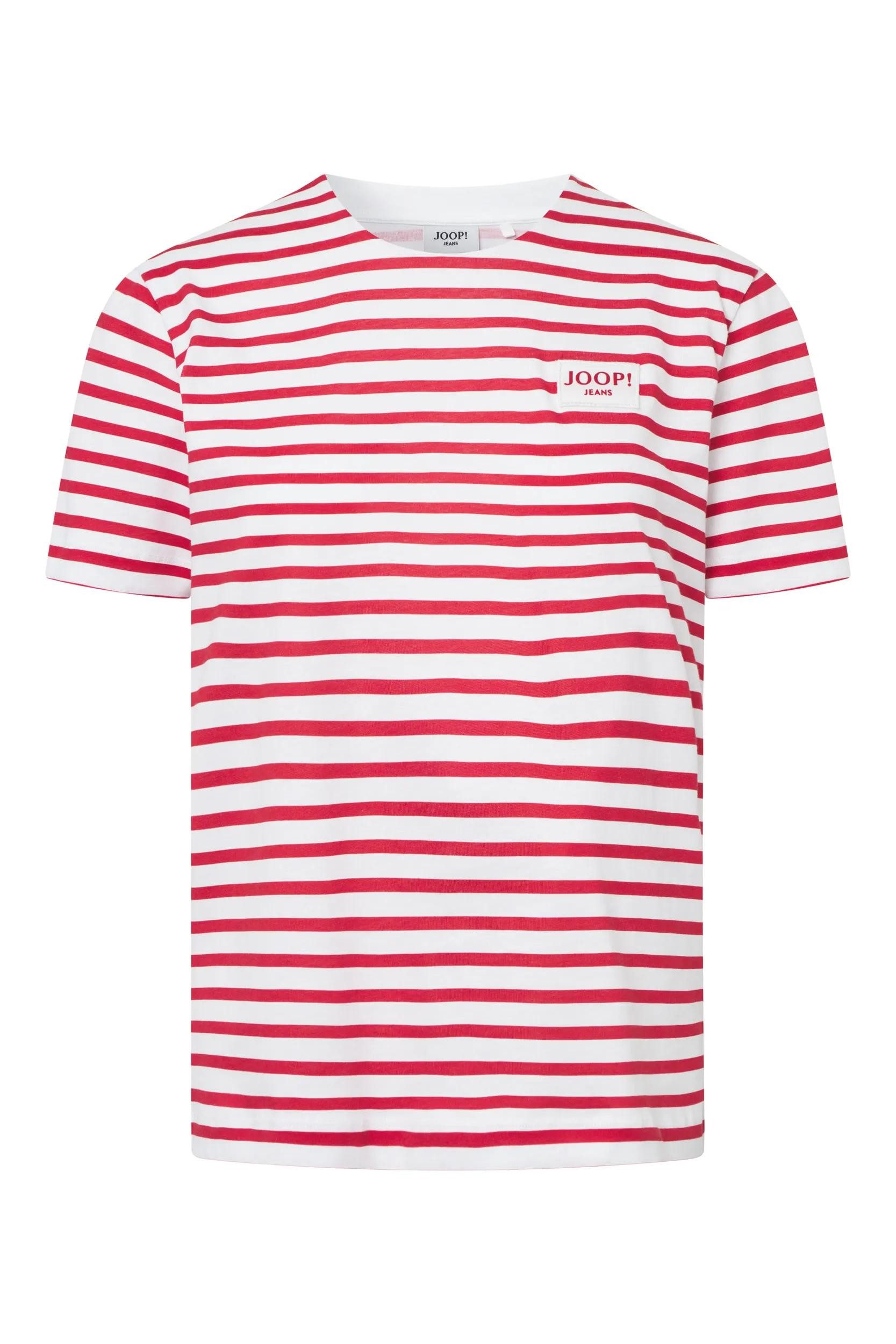 Joop Jeans T-Shirt Teele geringelt, gerippter Rundhals günstig online kaufen