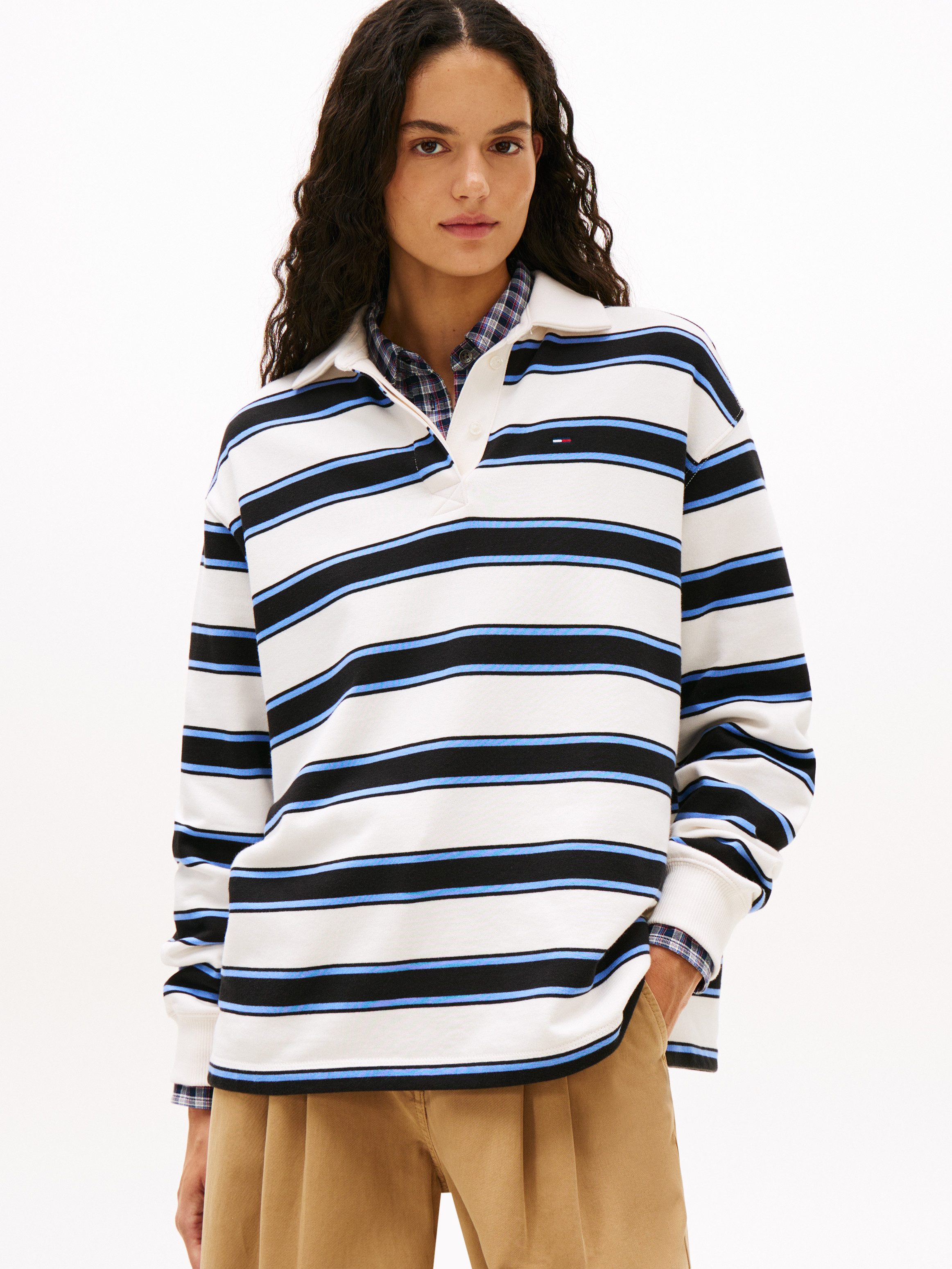 Tommy Jeans Sweatshirt TJW RLX S-FLAG STRIPE RUGBY EXT günstig online kaufen