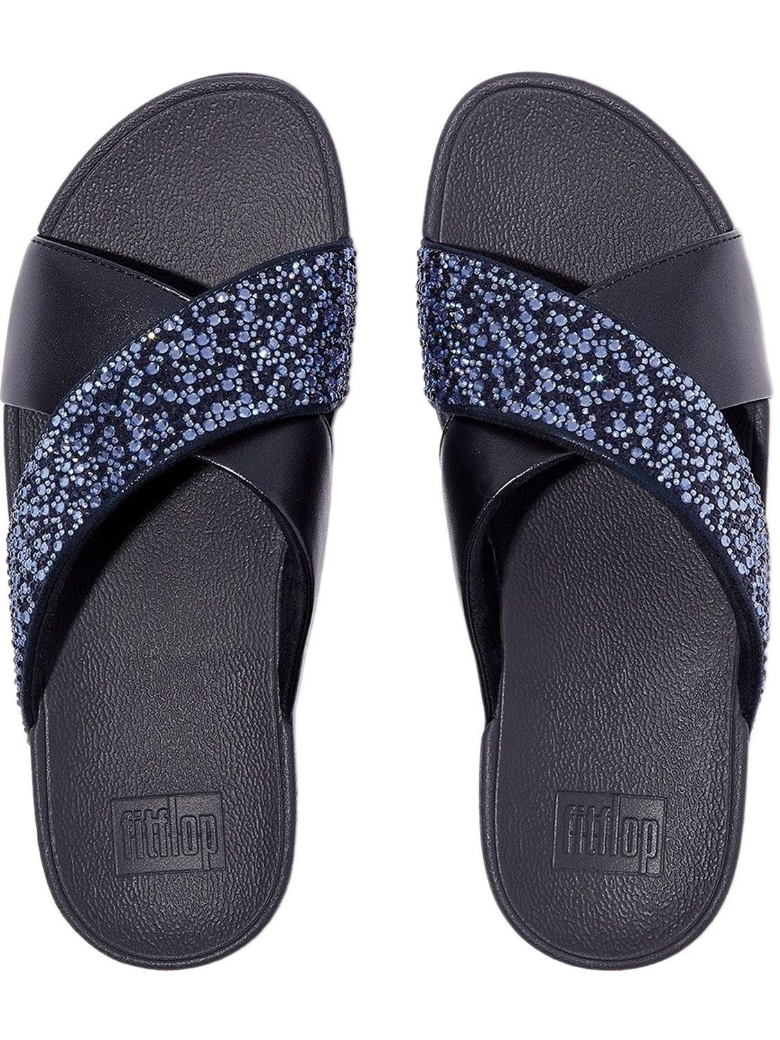 Fitflop Lulu Crystal-Mix Metallic Cross Slides Sandale – Bild 4 von 5