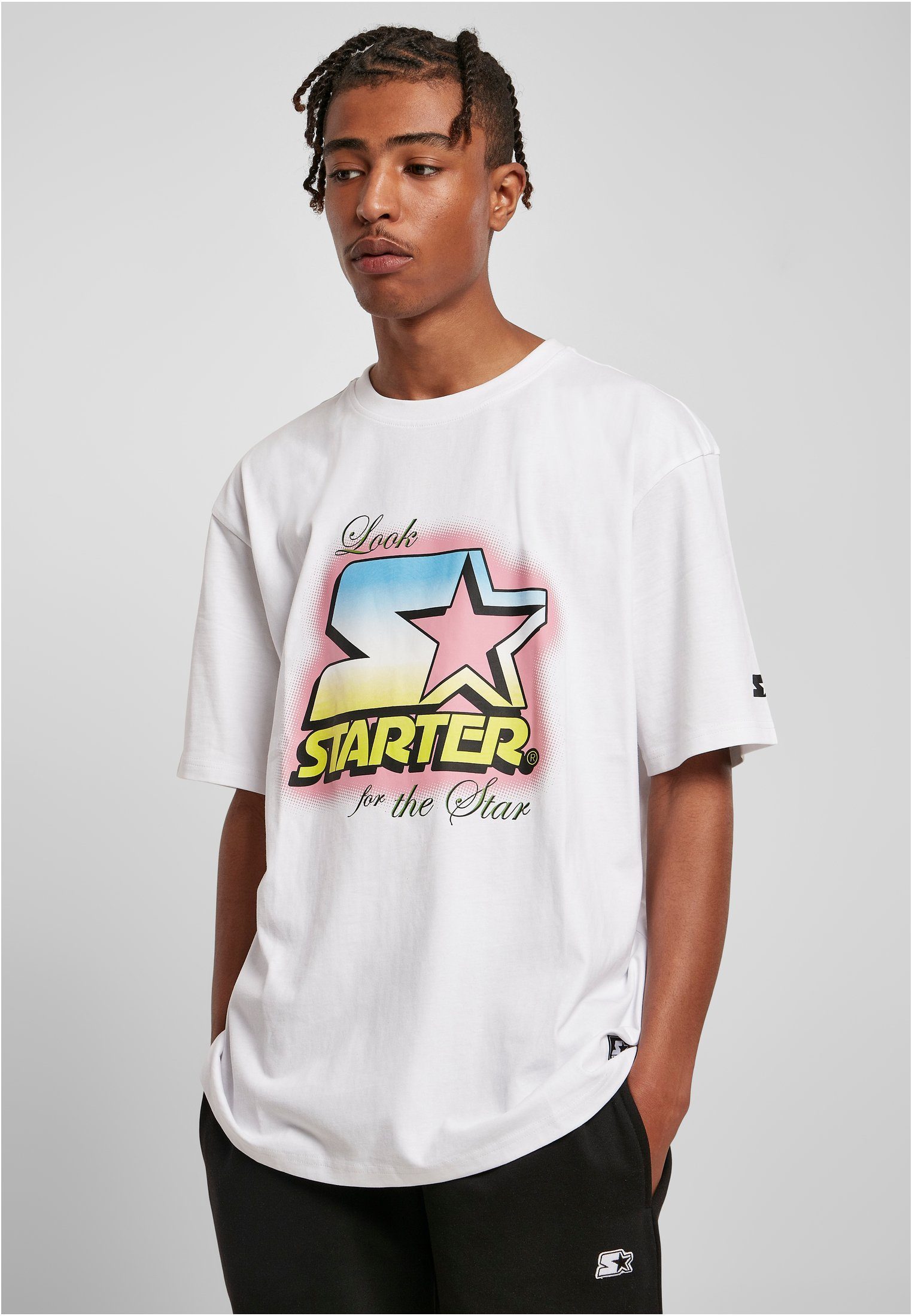 Starter T-Shirt Herren Starter Fresh Logo Tee (1-tlg) white