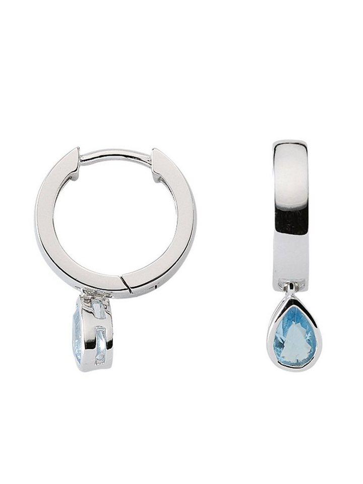 Adelia´s Paar Ohrhänger 925 Silber Ohrringe Creolen Ø 14,5 mm, mit Zirkonia  Silberschmuck für Damen, Schmuck vom Hersteller mit 70 jähriger Tradition