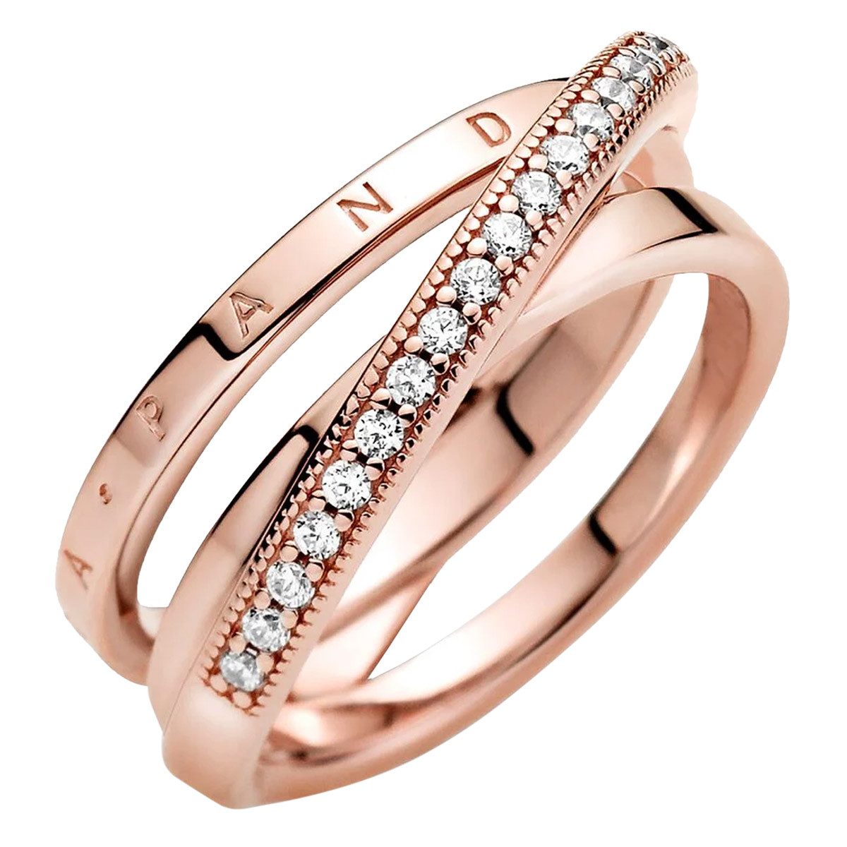 Pandora Fingerring Dreifach gekreuzter Pavé- günstig online kaufen