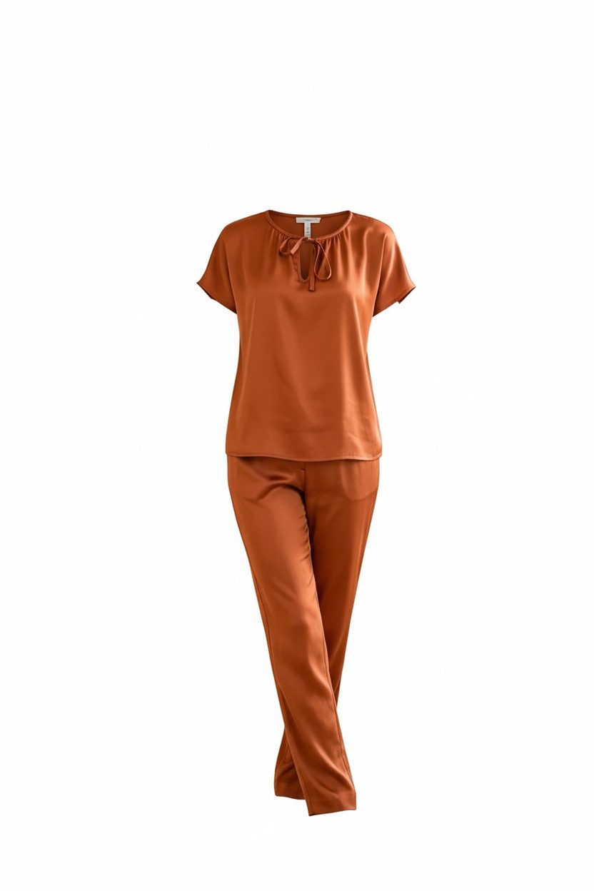 Zuckerwatte Satinbluse 25289 mit V-Ausschnitt, SILK TOUCH