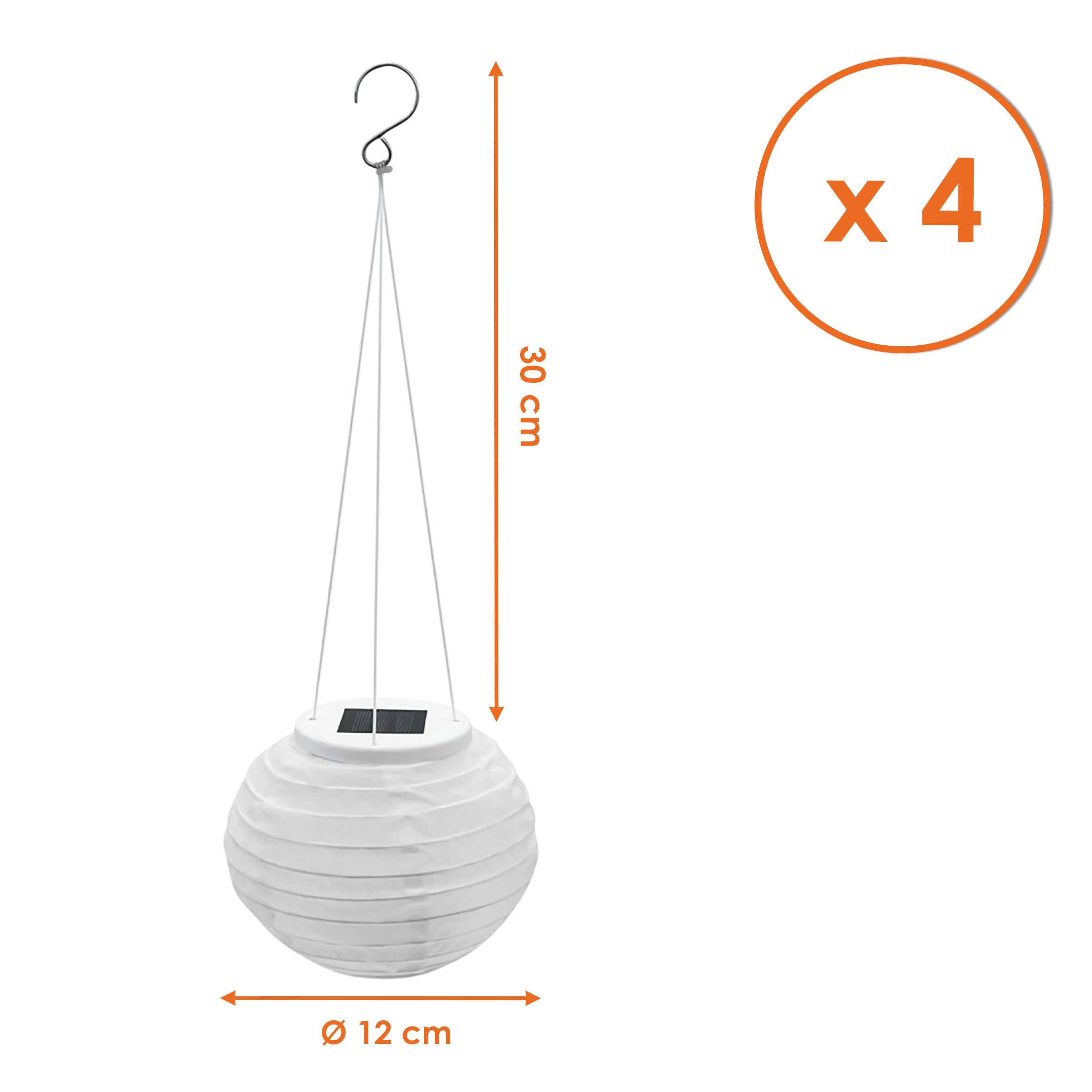 Spetebo LED Solarleuchte LED Solar Lampion - Garten Deko Beleuchtung warm weiß, Solar betrieben, LED fest integriert, warm weiß, Automatische Einschaltung bei D – Bild 2 von 5