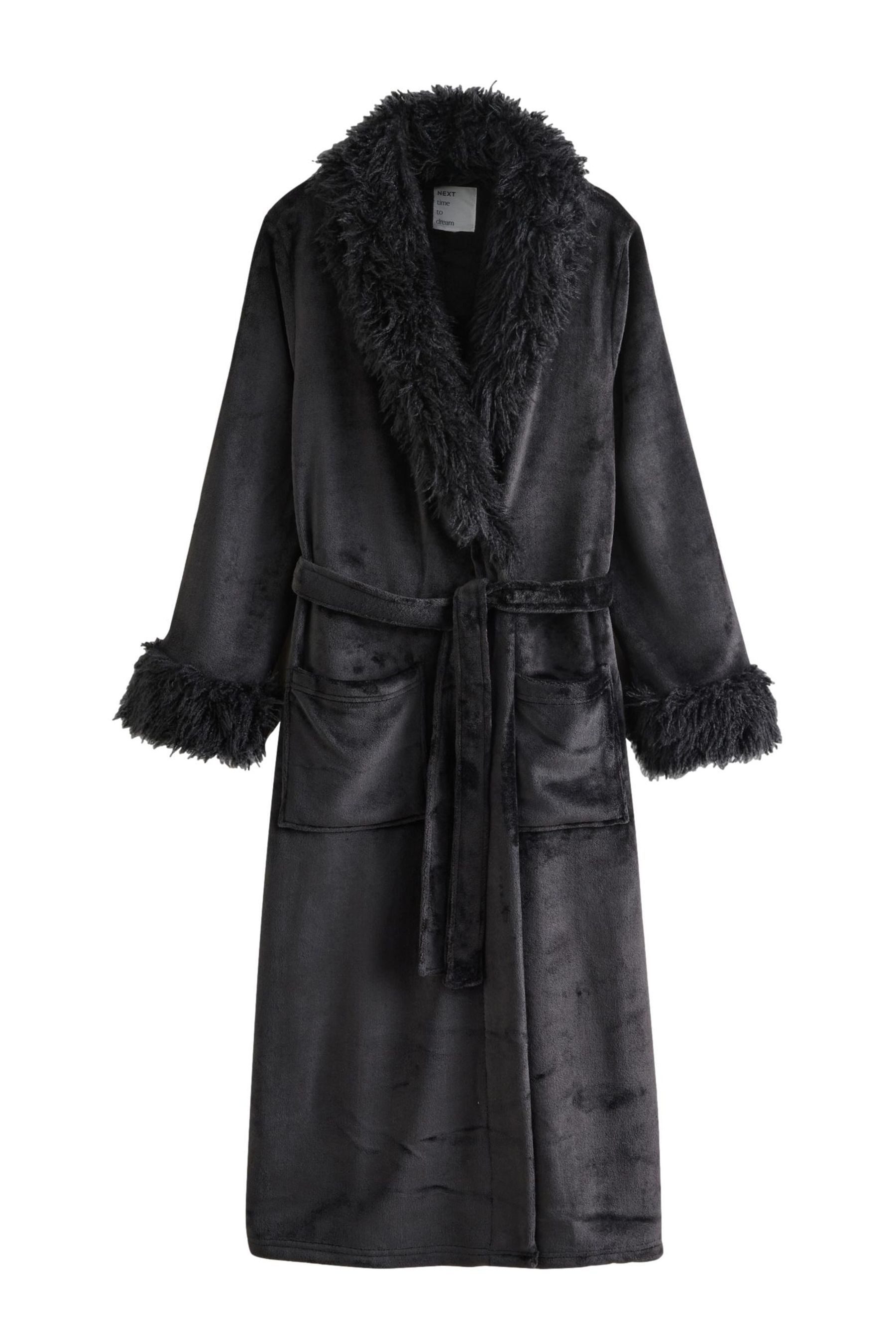 Next Damenbademantel Morgenmantel mit Kunstfell, Polyester (recycelt) günstig online kaufen