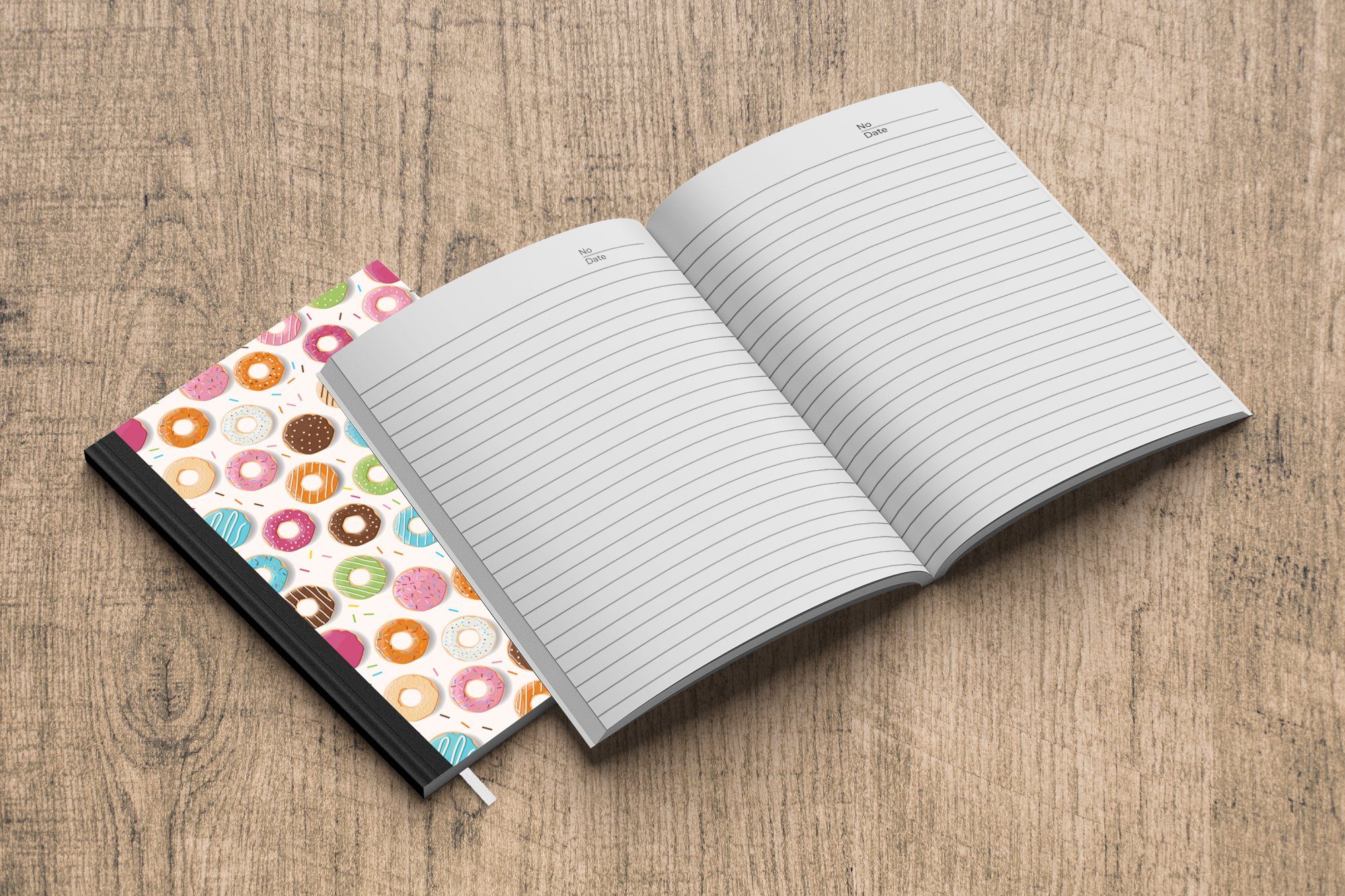 MuchoWow Notizbuch Journal, Pastell, - Haushaltsbuch A5, 98 Donut Tagebuch, Muster Seiten, Merkzettel, - Notizheft