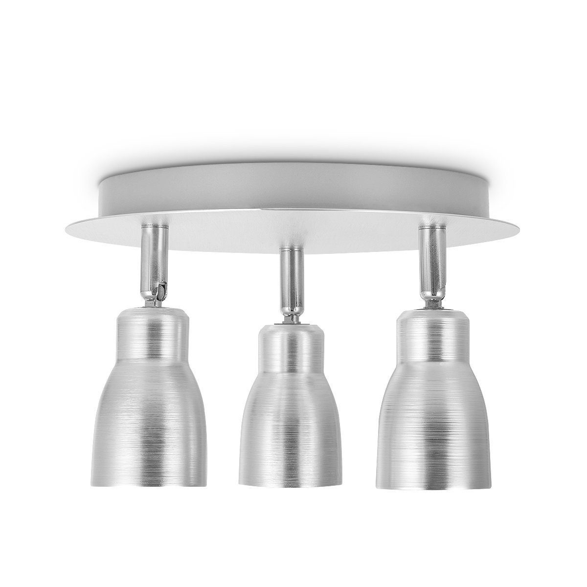 home sweet home Deckenleuchte Deckenleuchte LED ALBA 3fach GU10 aluminium inkl. silber Rondell