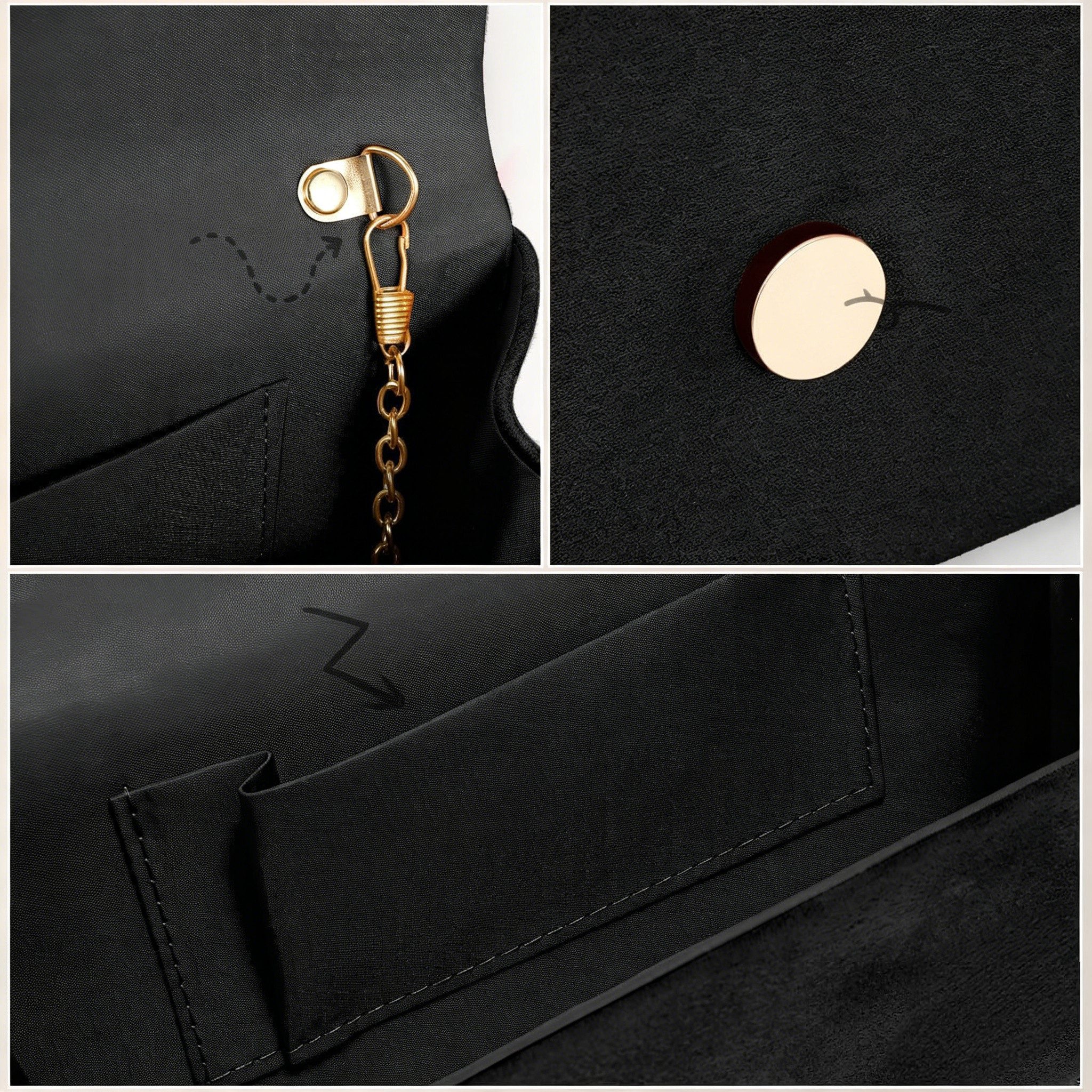 nsihing Abendtasche Damen Fashion-Abendtasche, Vintage-Samt-Clutch, mit abnehmbarer Kette, geeignet für Hochzeiten und Partys – Bild 5 von 5