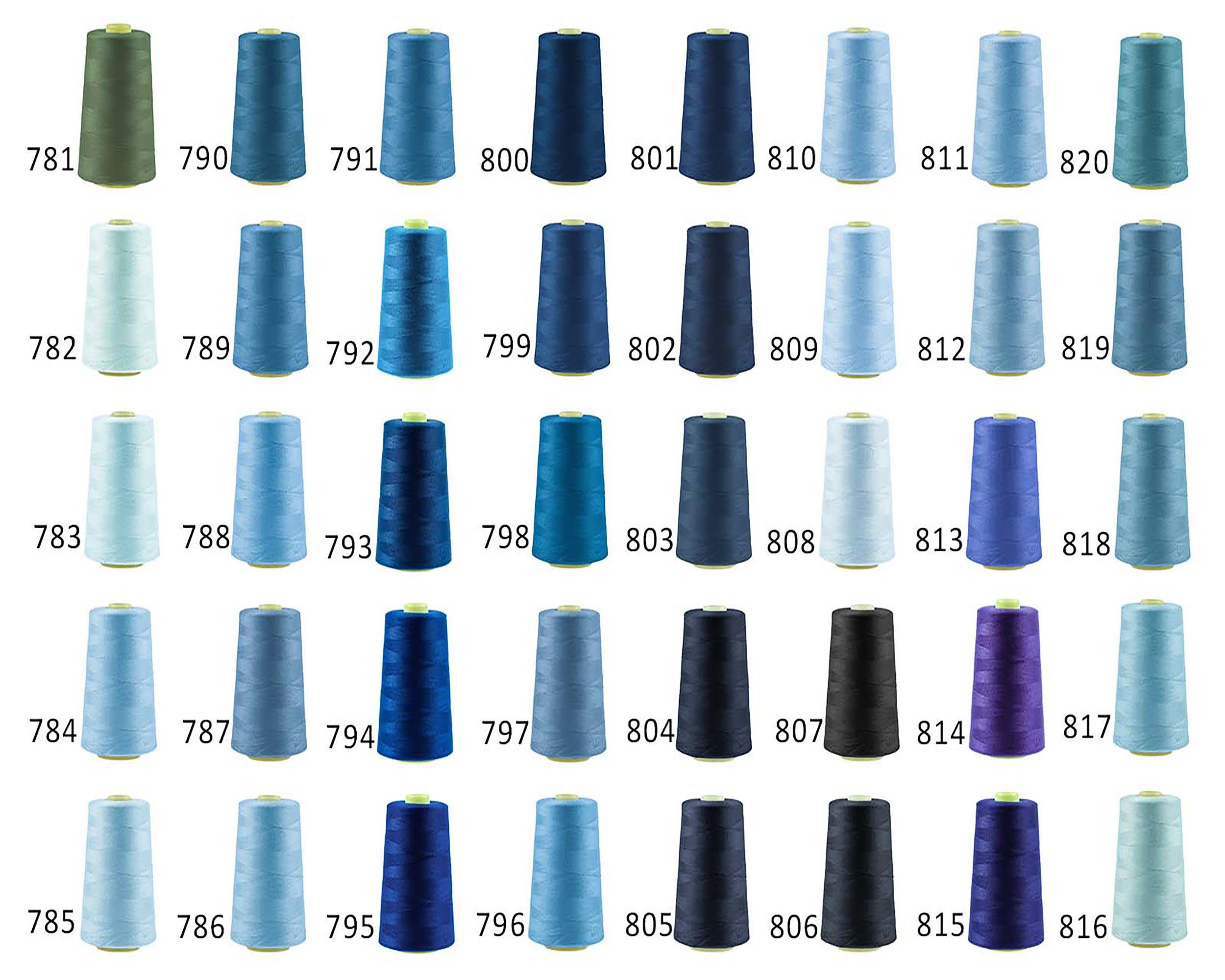 maDDma 4 x 4572m Qualitäts Overlockgarn Nähgarn Polyester Overlockgarn, 4 m, A820 blaugrau