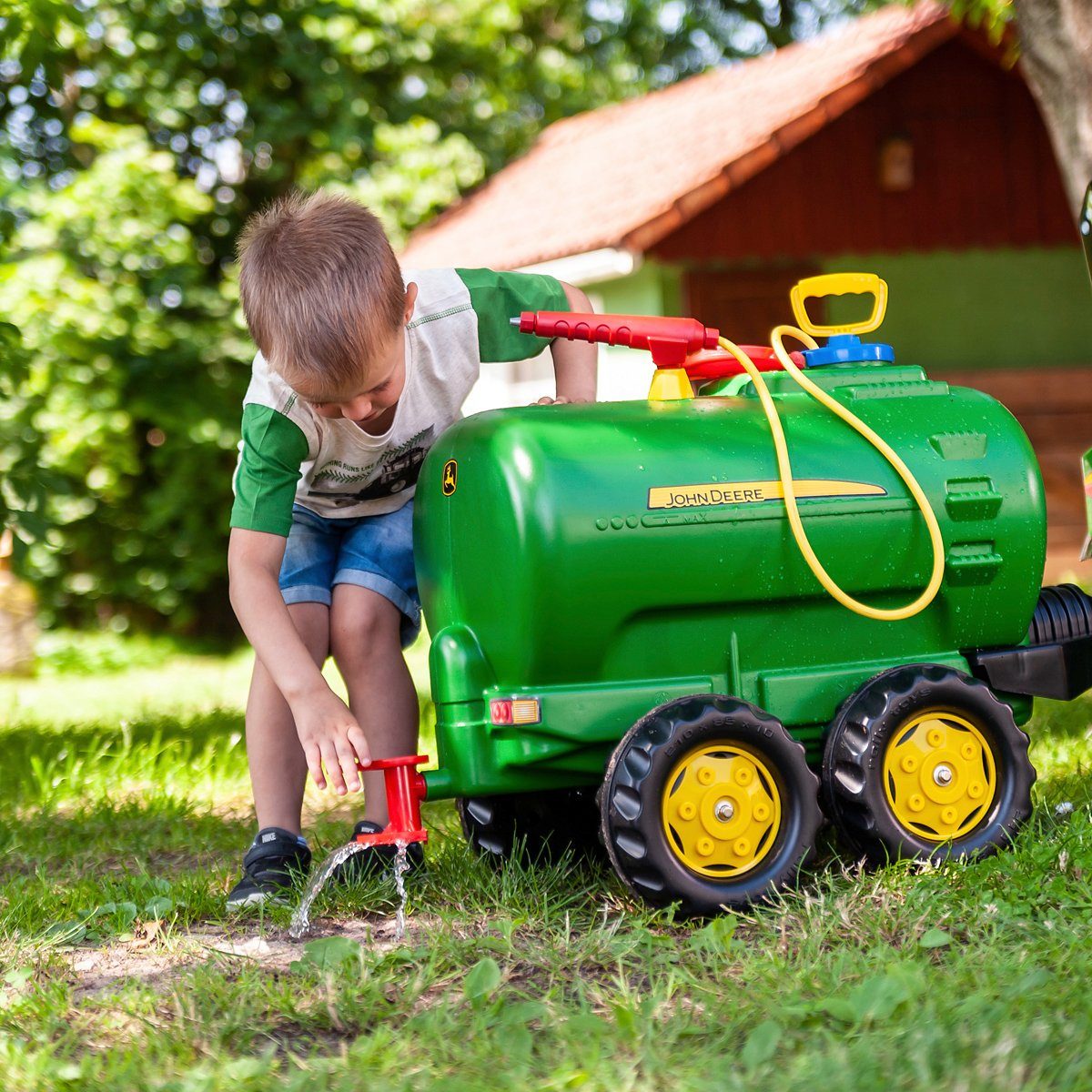 rolly toys® Kinderfahrzeug-Anhänger John Deere, Tanker für Trettraktoren