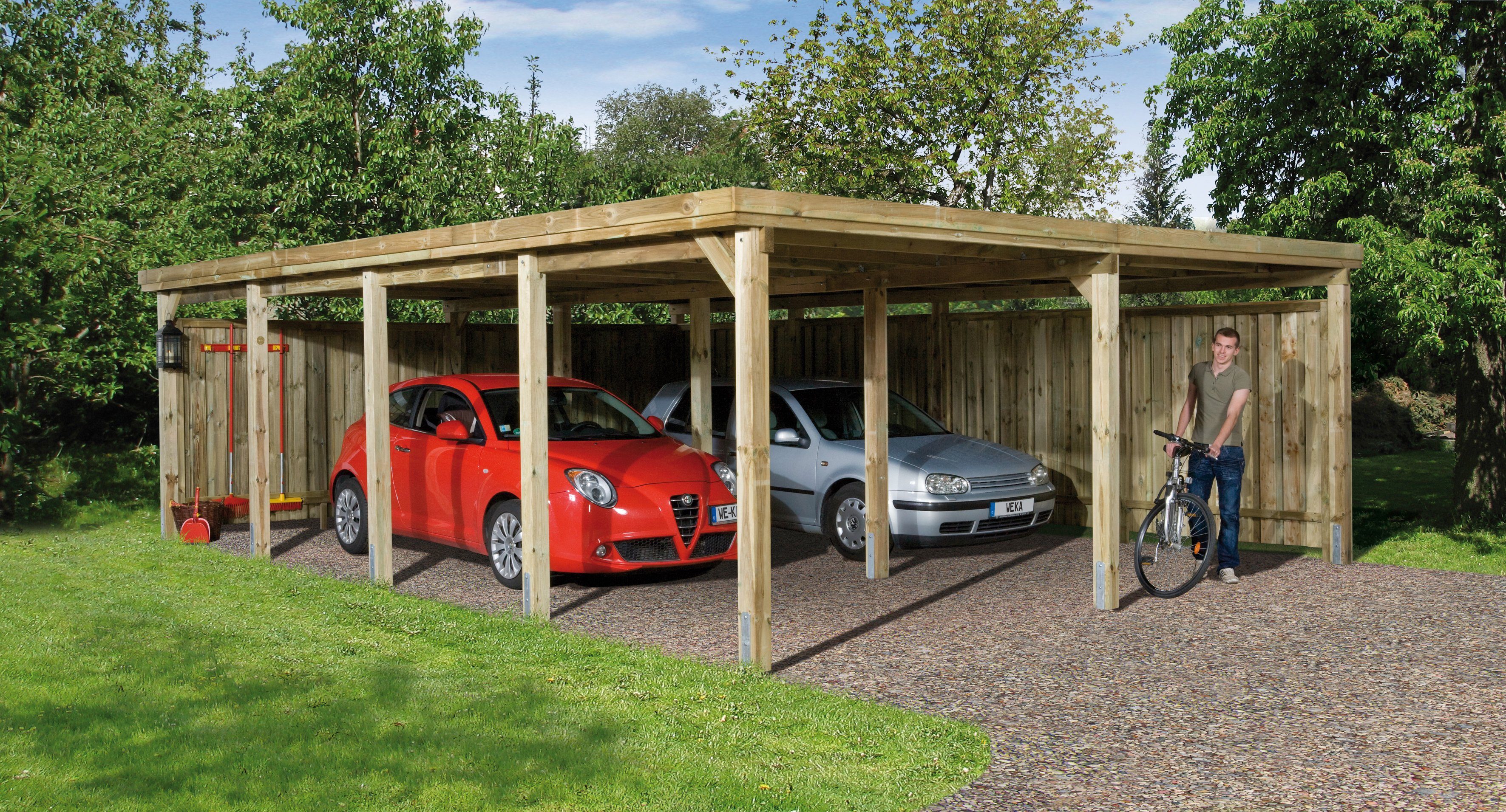 weka Doppelcarport Gr. 3, BxT: 603x802 cm, 215 cm Einfahrtshöhe