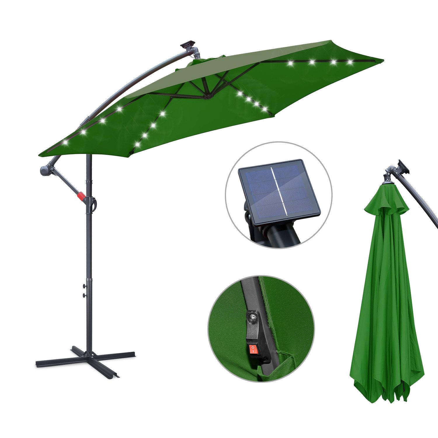Clanmacy Sonnenschirm Sonnenschirm 300/350cm Terrassen Balkonschirm günstig online kaufen