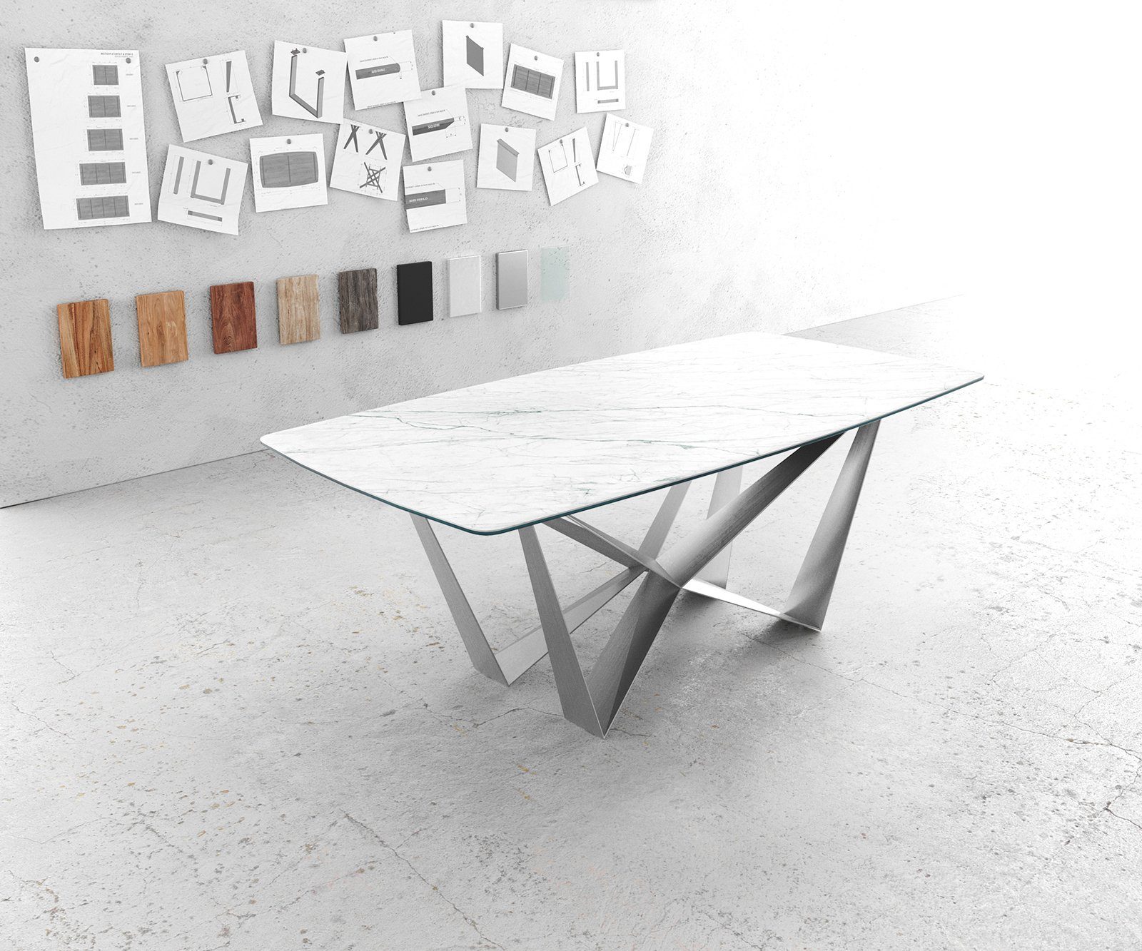 DELIFE Esstisch Edge, Bootsform 200x100cm Laminam® günstig online kaufen