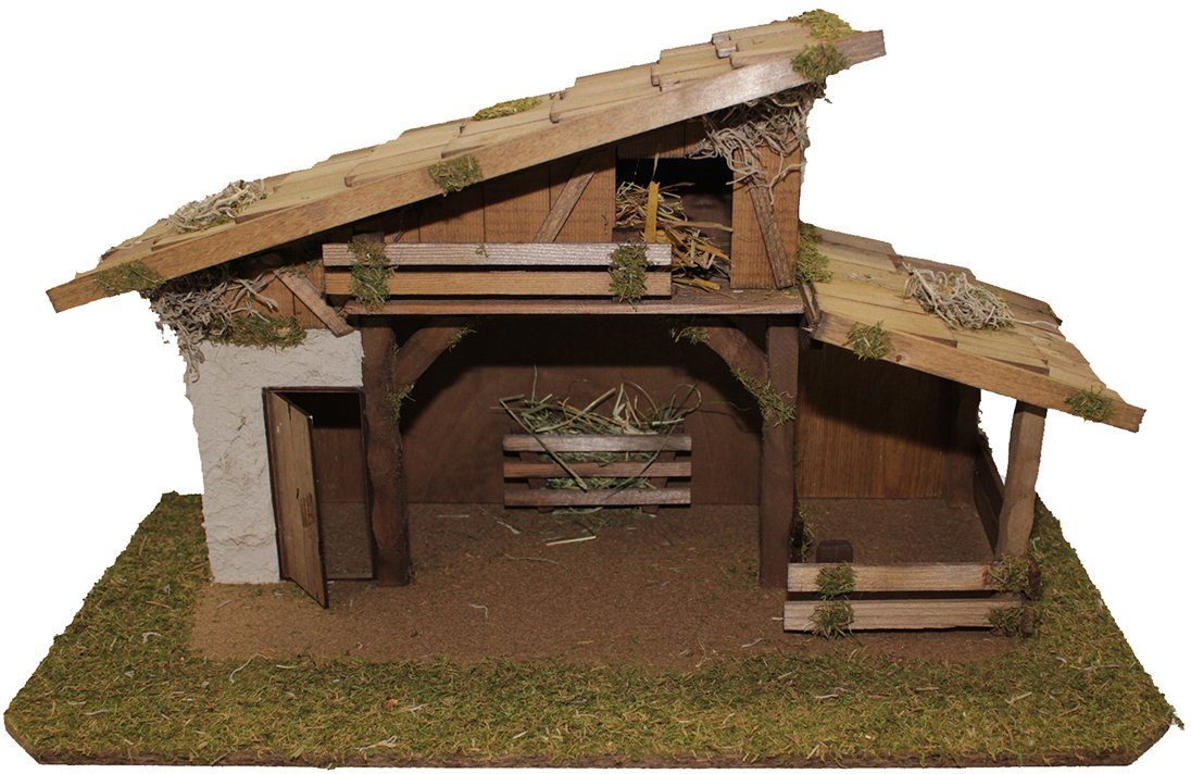 Alfred Kolbe Krippe (1-tlg), aus Holz, 59x30x32,5 cm, für Figuren bis 12 cm Höhe