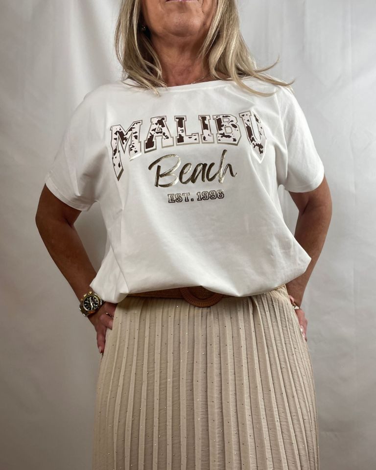 T-Shirt - Kurzarmshirt Damen - Shirt mit Print - Strassdetail Shirt -
