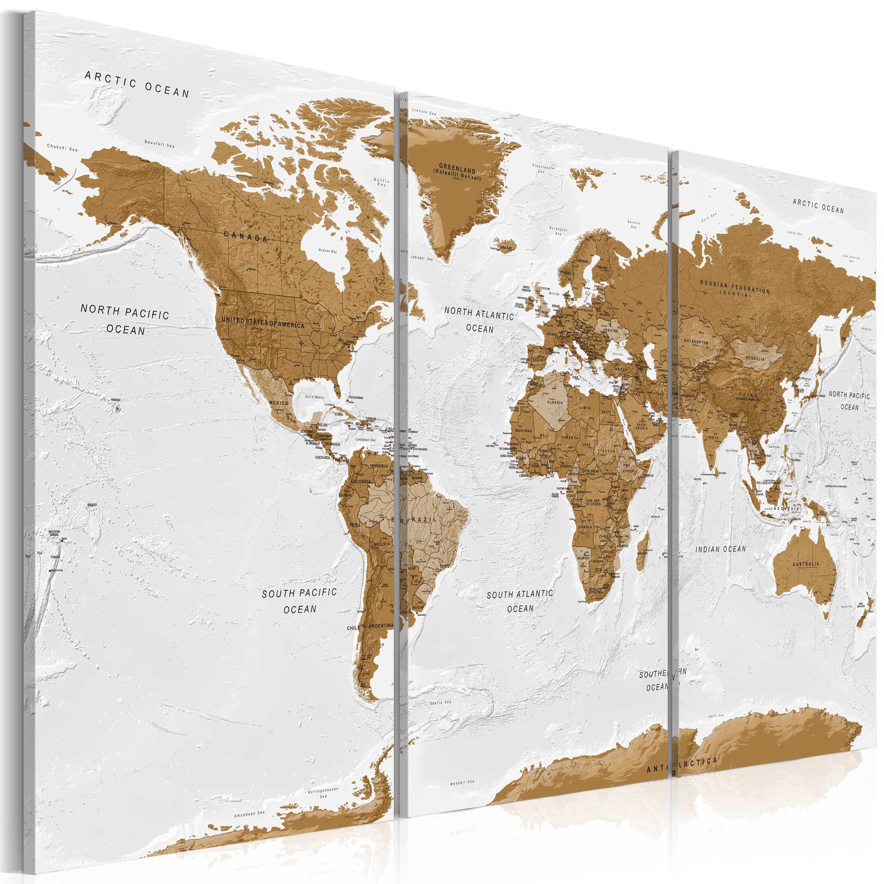 Artgeist Wandbild World Map: White Poetry