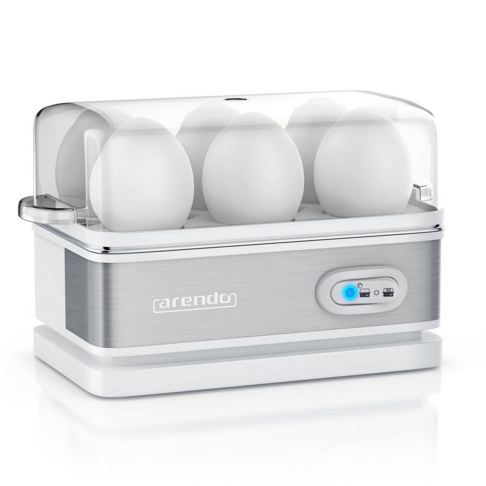 Arendo Eierkocher, Anzahl Eier: 6 St., 400 W, 6-fach, Edelstahl,  Warmhaltefunktion, Härtegrad einstellbar für 6 Eier, Arendo 