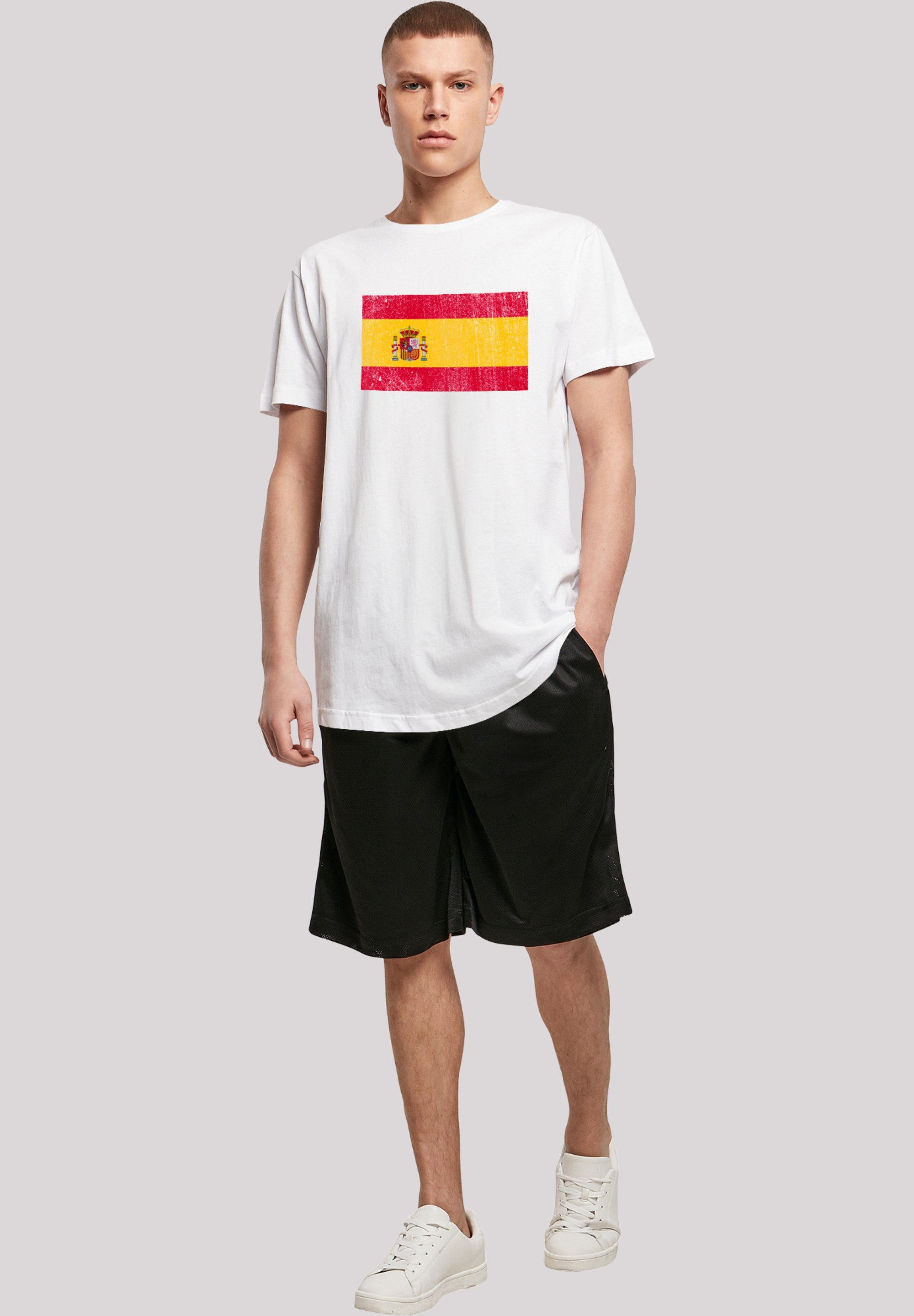 Flagge Spanien distressed weiß Spain Print F4NT4STIC T-Shirt