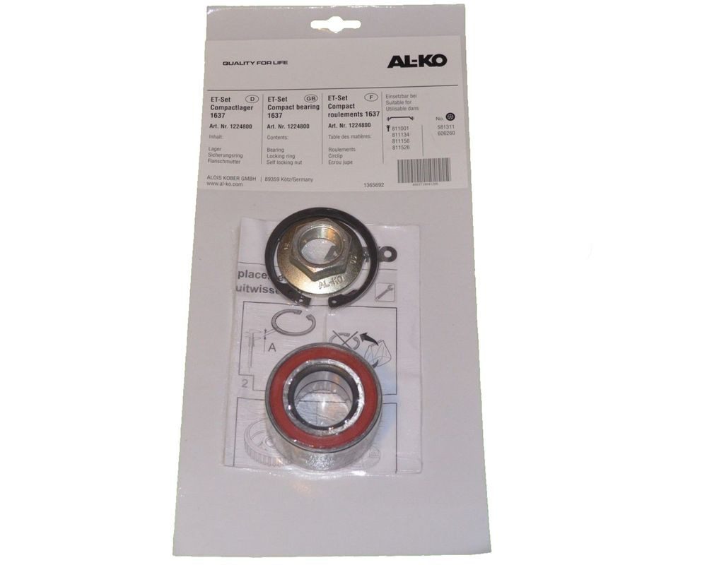 Anhänger ALKO Radlager 1224800 Lager 60/30x37 mm + Zubehör