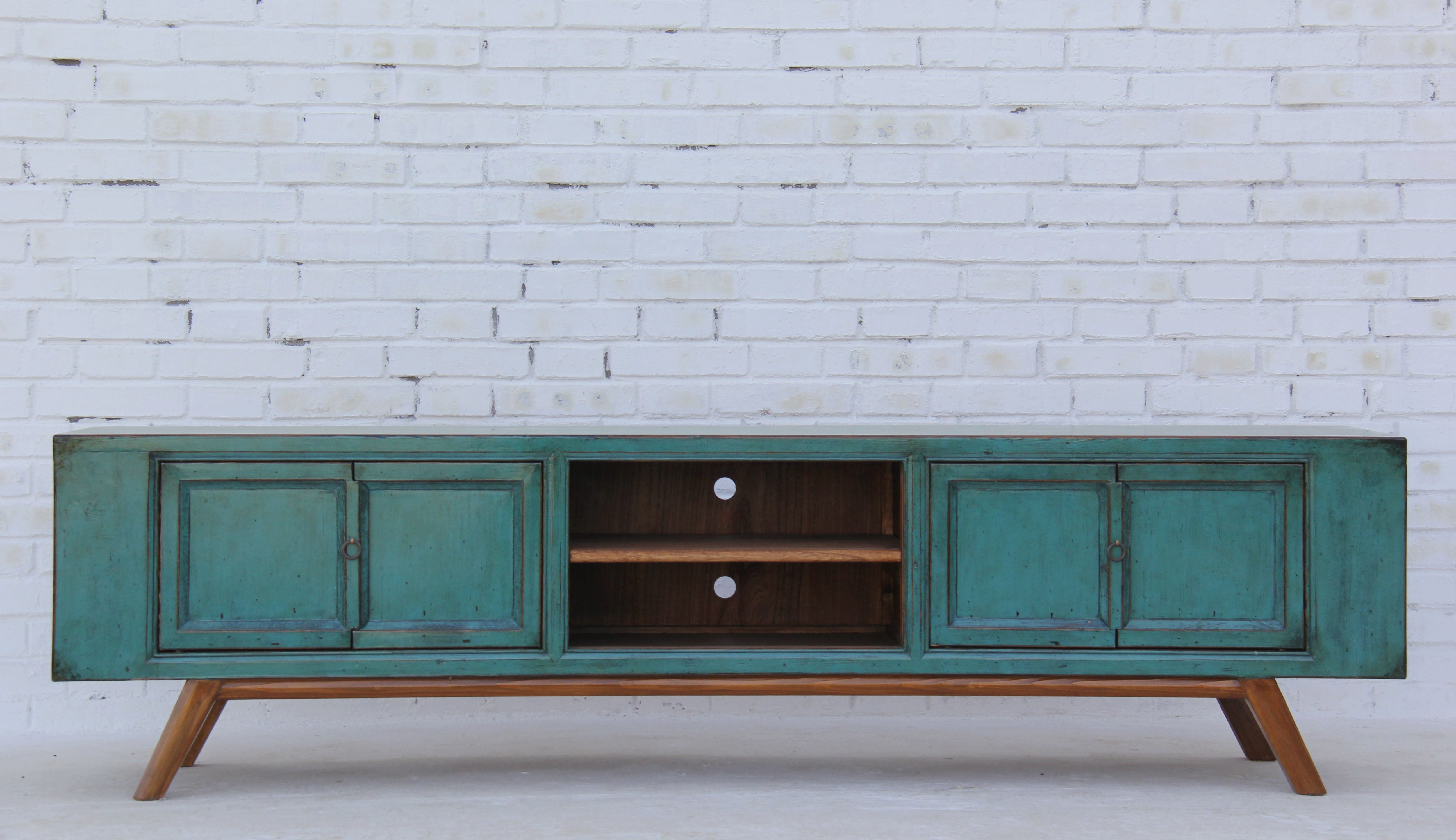 Luxury-Park-Direct Kommode TV Мебель Türkis Korpus auf Gestell 200cm