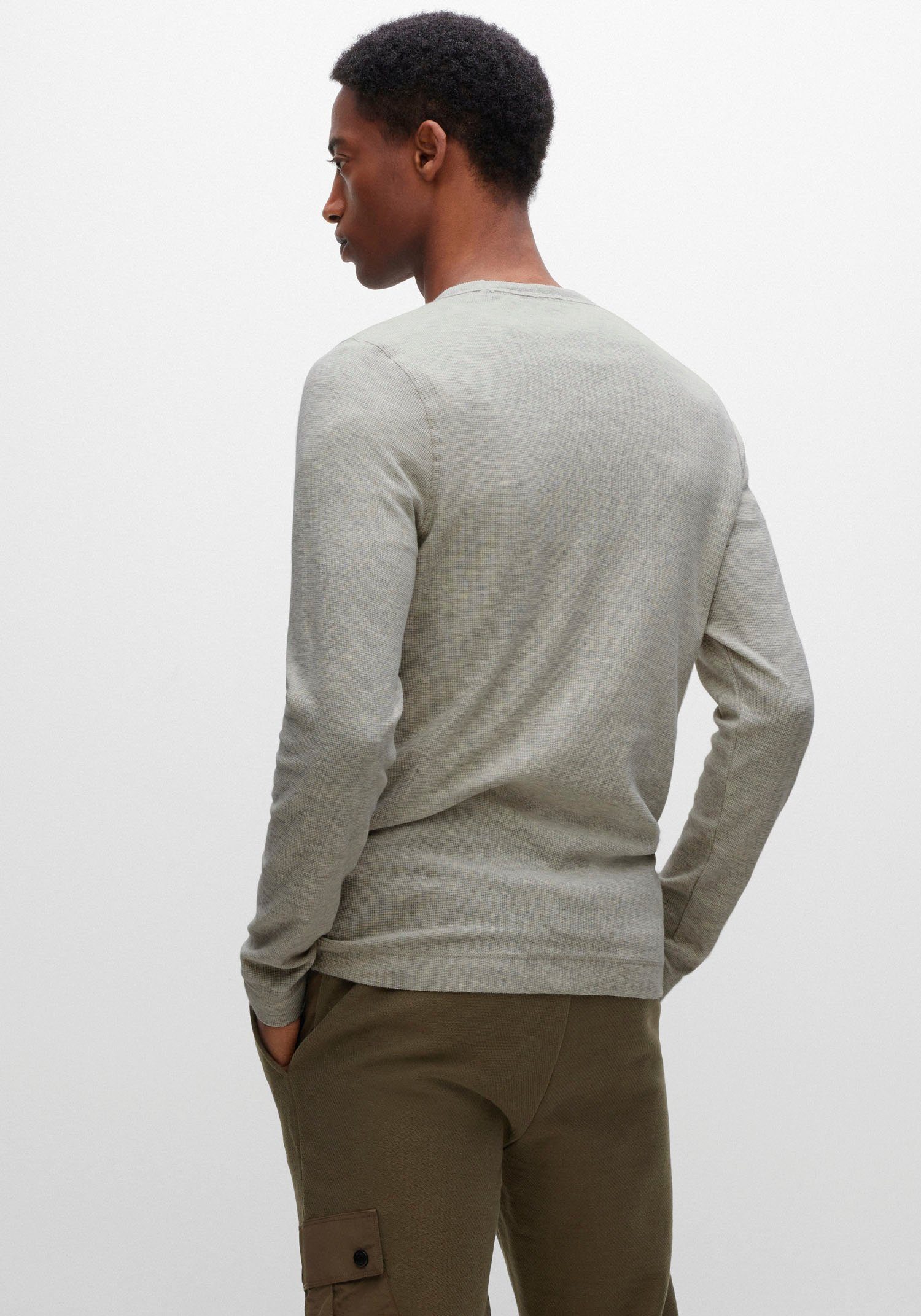 BOSS ORANGE Langarmshirt (1-tlg) mit Baumwollqualität Weiche Blende