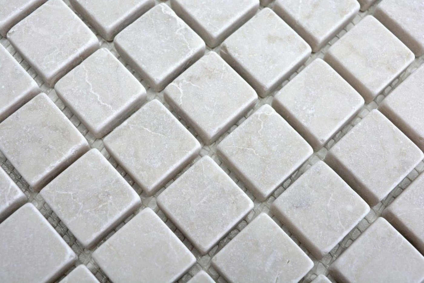 Thumbnail - Mosani Bodenfliese Marmor Mosaik Fliese Naturstein elfenbein creme hellbeige Dusche Wand