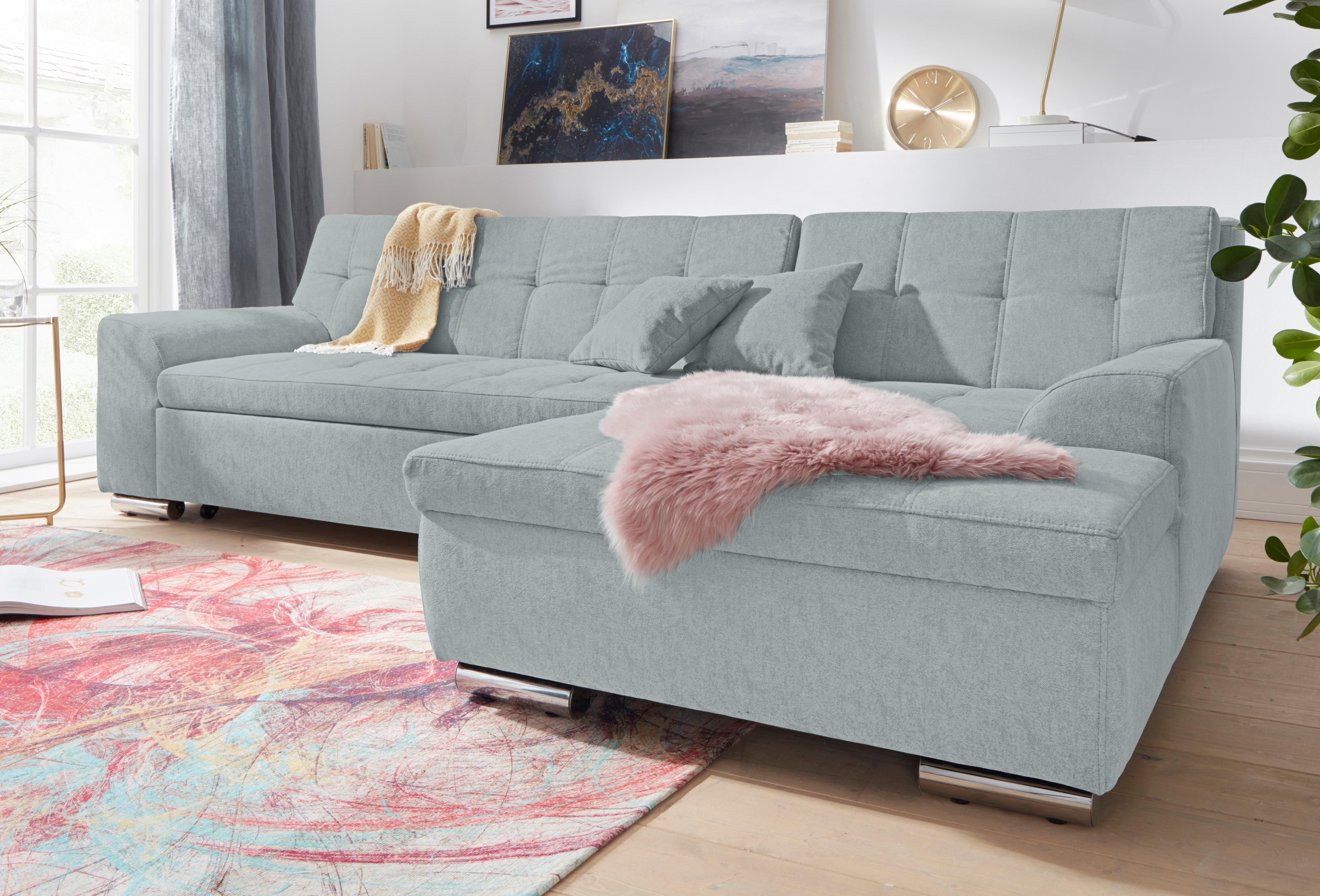 DOMO collection Ecksofa "Aversa, moderne Steppung im Sitz und Rücken, gesch günstig online kaufen