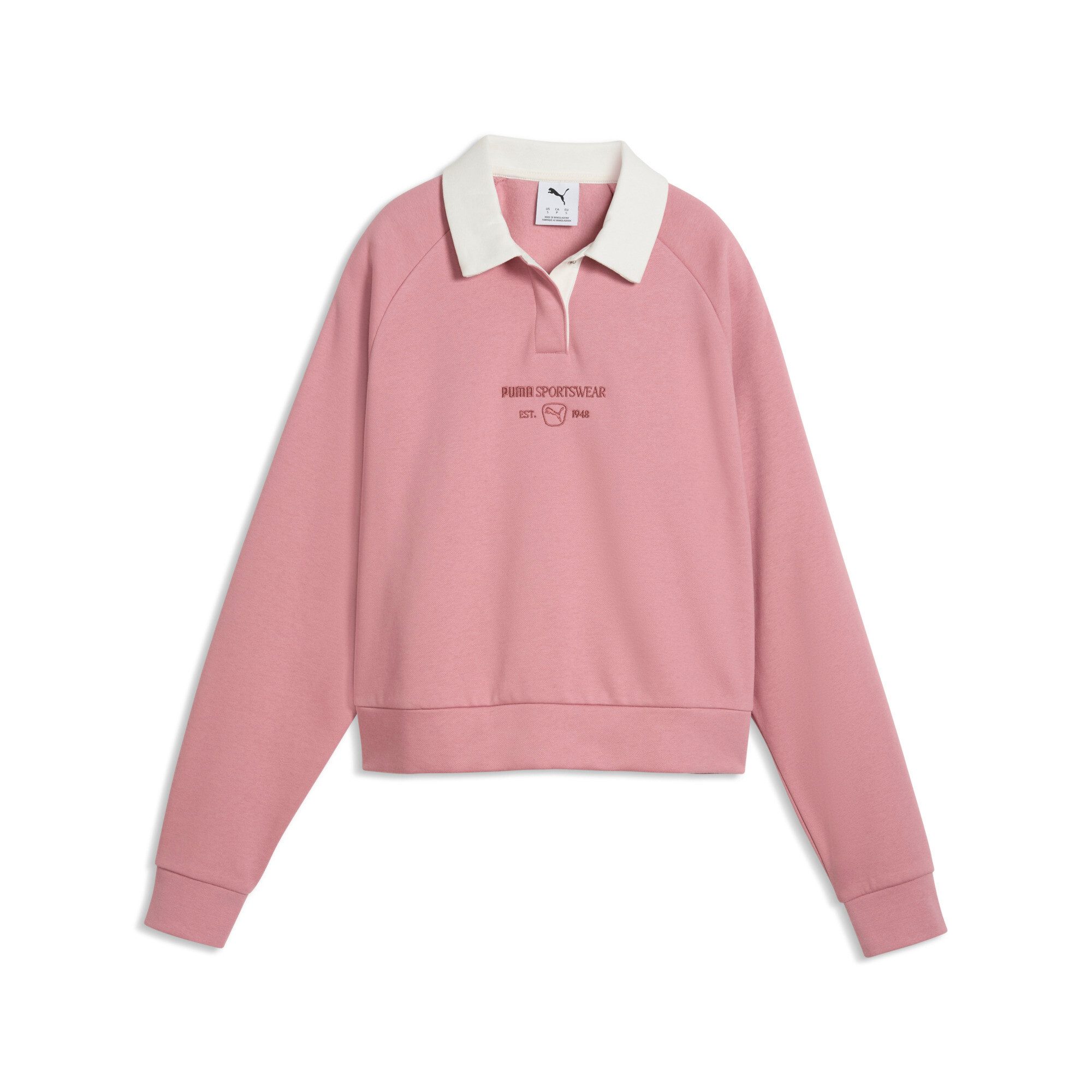 PUMA Kapuzensweatshirt CLASS RELAXED LONGSLEEVE POLO FL mit Kapuze, normaler Kragen, mit Ärmellänge lang