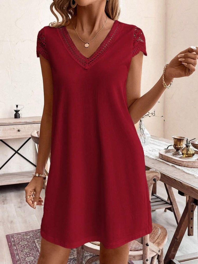 Moda Yakamoz Midikleid JANE'S Damen Kurzarm günstig online kaufen