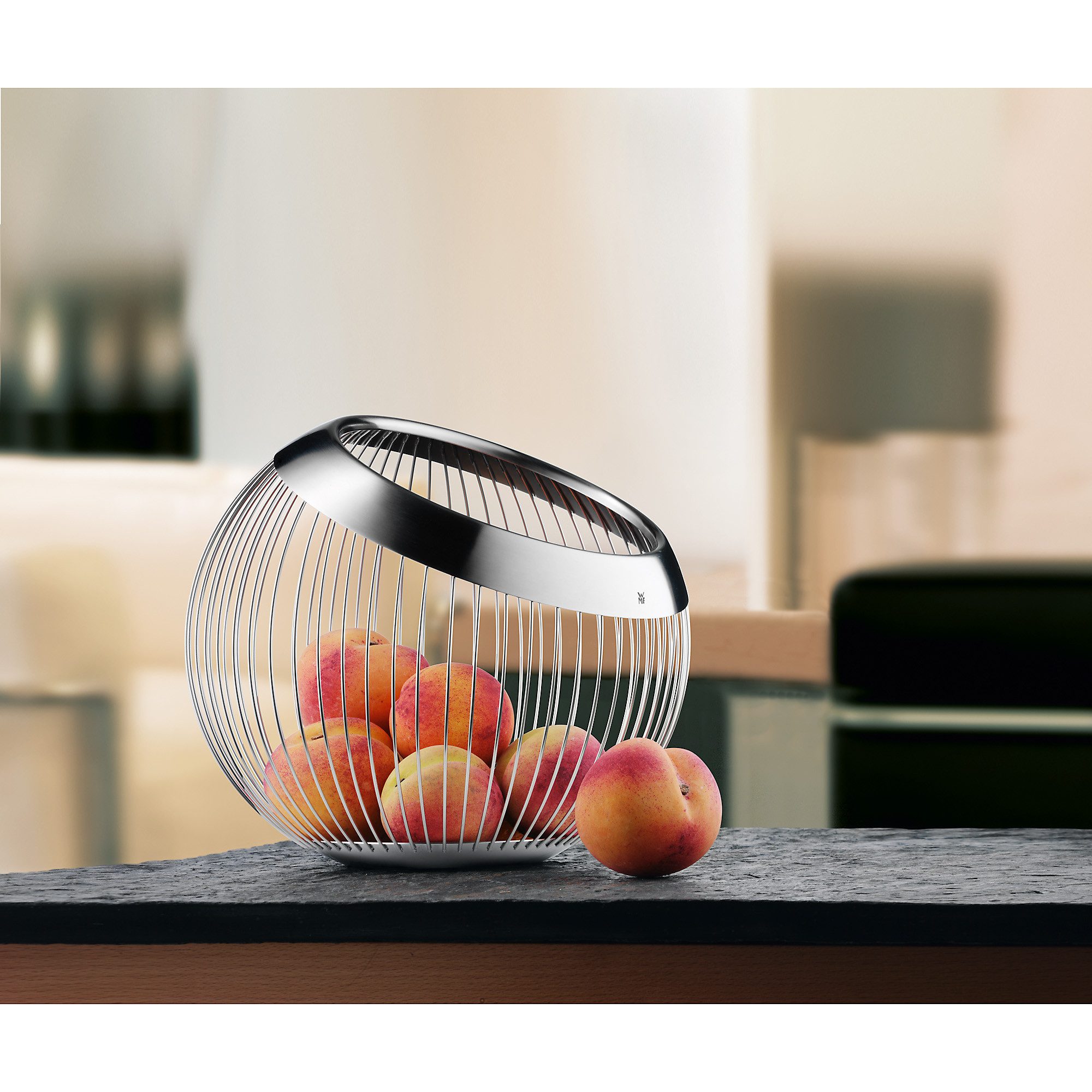 WMF Obstschale Living Lounge Korb, groß, Cromargan® Edelstahl rostfrei 18/10, (1x Obstkorb (19 cm, Höhe 26 cm), 1-tlg)
