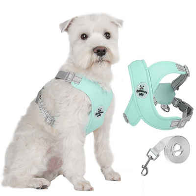 HUNKA Hunde-Geschirr Hundegeschirr, Brustgeschirr für Haustiere, Hundeweste mit Leine, Geeignet für 8-30 Pfund Verstellbarer, reflektierender Hunde-Brustgurt
