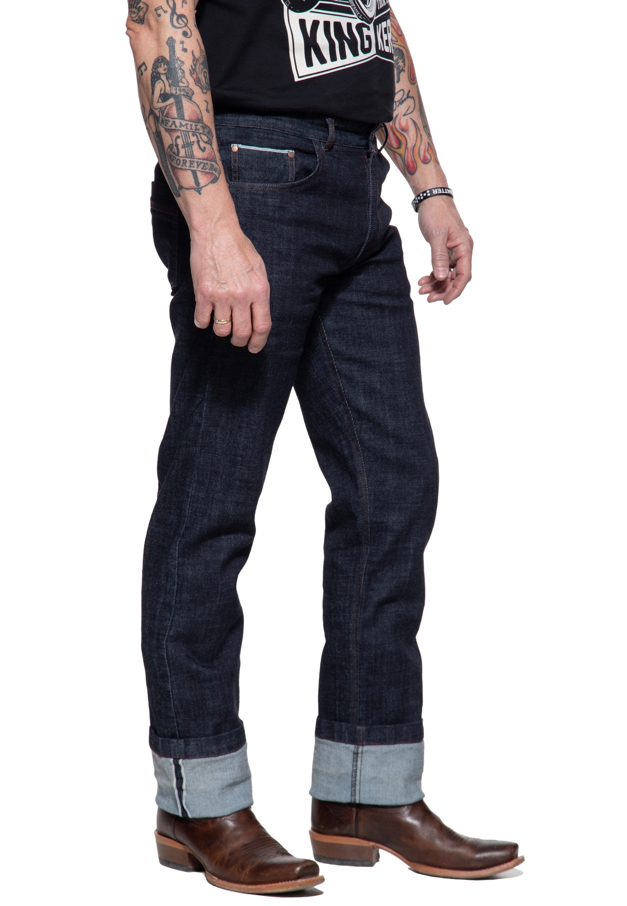 KingKerosin Gerade Jeans Robin im Selvedge-Design