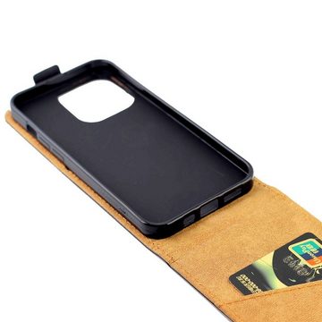 Wigento Handyhülle Für Apple iPhone 14 Pro Max Fliptasche Premium Schwarz Hülle Case Cover Schutz Zubehör Etui Neu