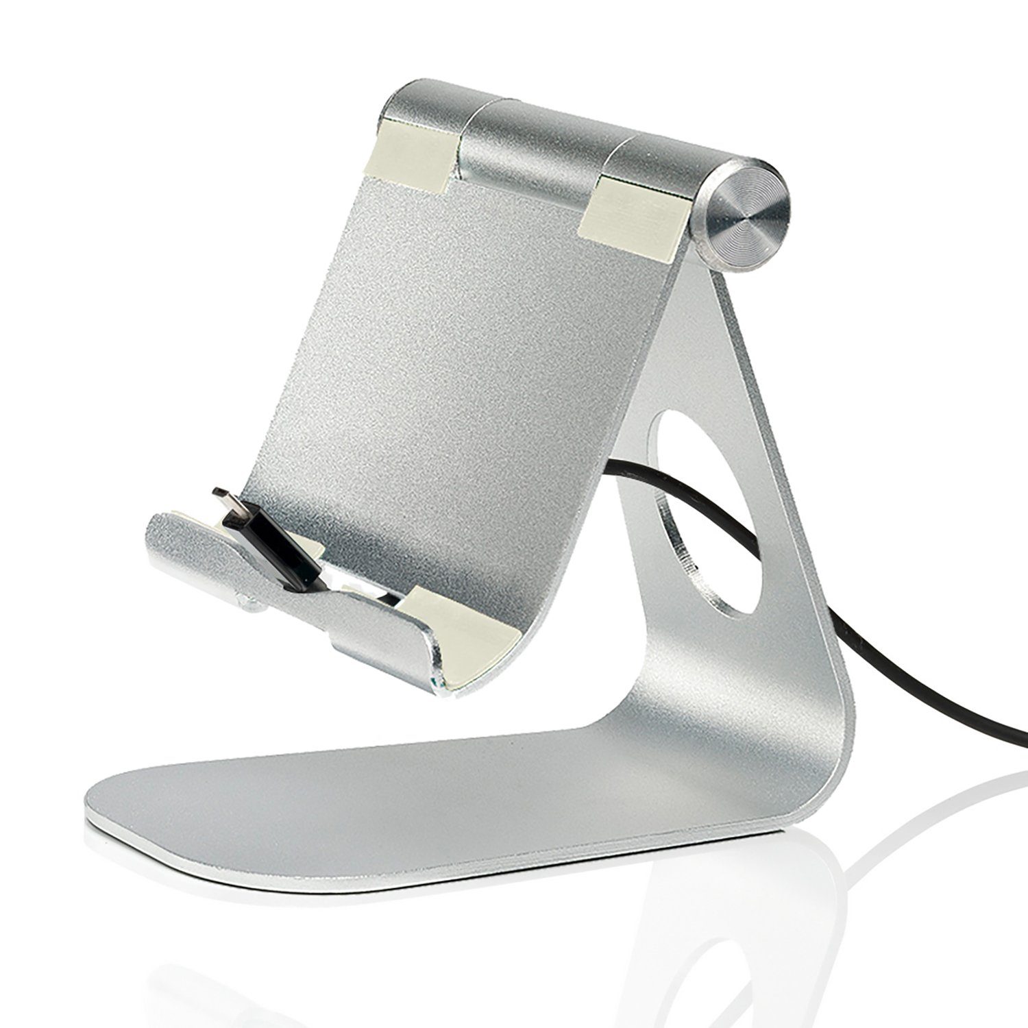 SLABO Tablet-Halterung universelle Tablethalterung Universal für alle Tablets, iPads etc. "Aluminium" Universell Stand Holder - SILBER