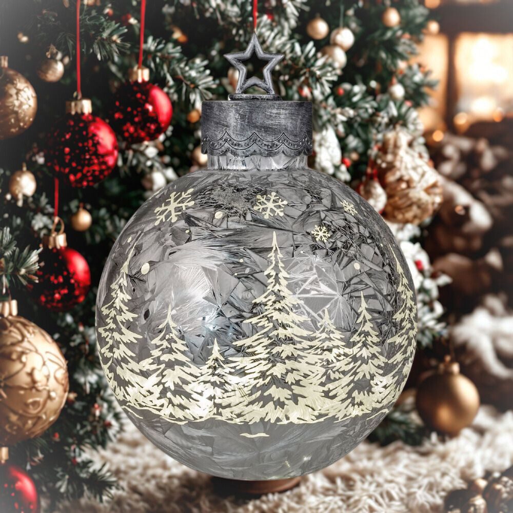 formano Dekofigur Winterwald, mit Timerfunktion, Silber, Winterwald, H: 29cm