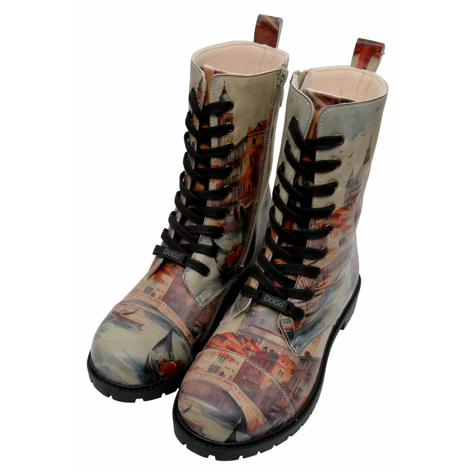 DOGO Zipsy High-Top Boots Venice Damen Stiefeletten Schnürboots Handgeferti günstig online kaufen