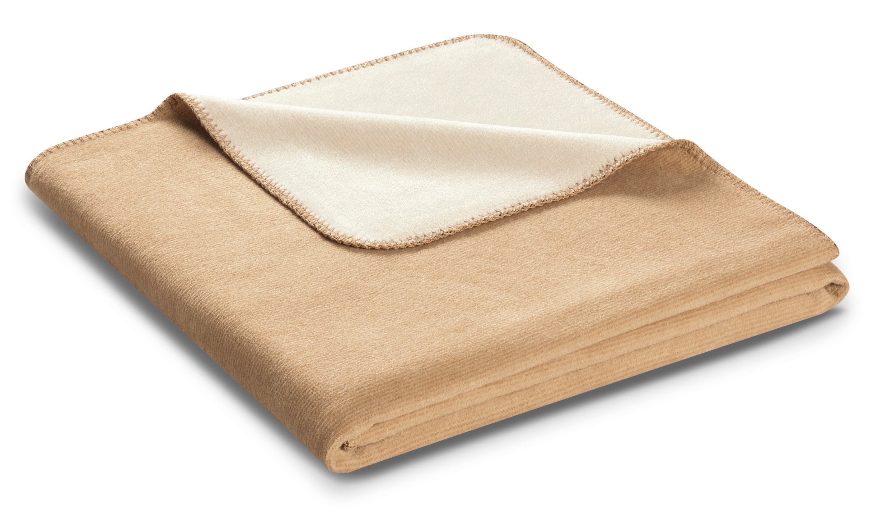 Wohndecke Melange Doubleface, Biederlack, mit geketteltem Zierstich