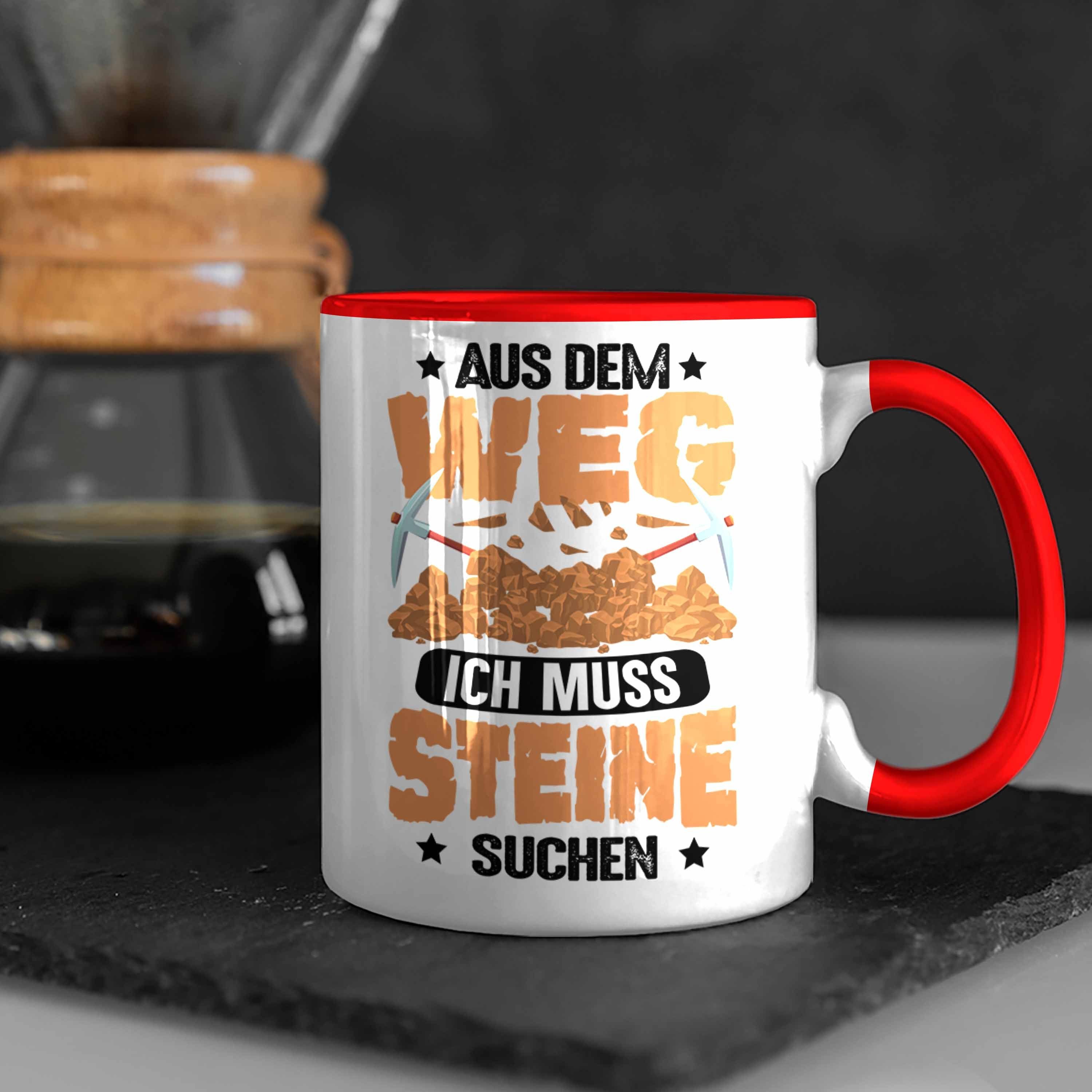 Trendation Tasse Trendation Lustiger Beruf Lustig - Rot Geologe Steine für Tasse Geologen Geschenk Geologist Geologie Spruch