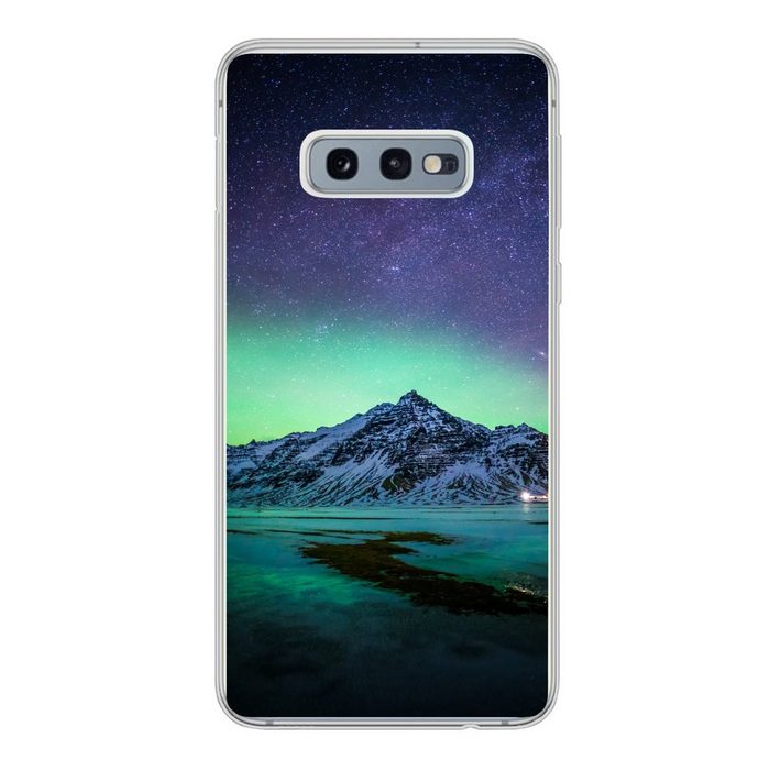 MuchoWow Handyhülle Berg - Nordlichter - Schweden - Schnee - Grün - Winter Phone Case Handyhülle Samsung Galaxy S10e Silikon Schutzhülle