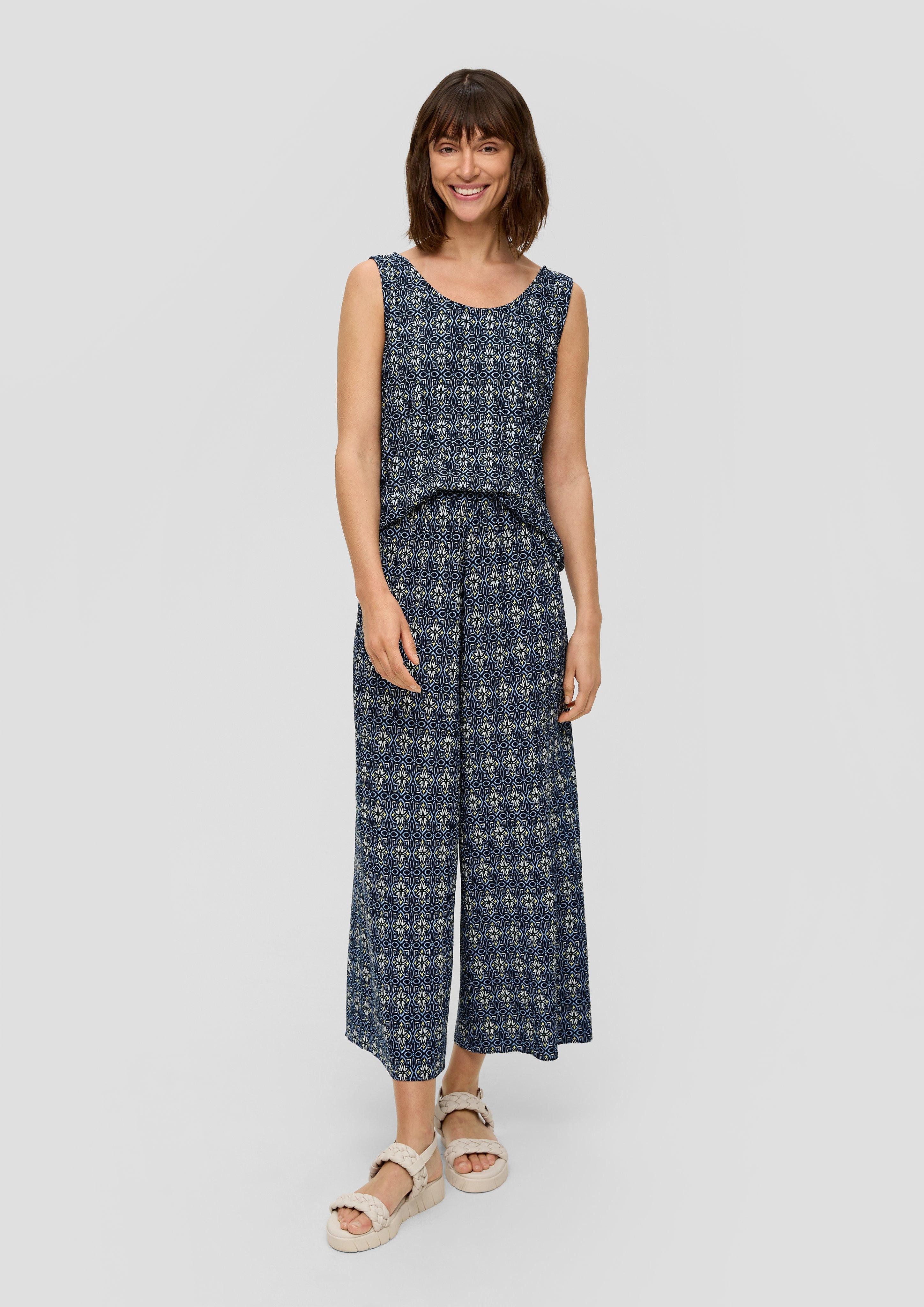 s.Oliver 7/8-Hose Plissierte Wide-Leg-Hose mit Elastikbund günstig online kaufen