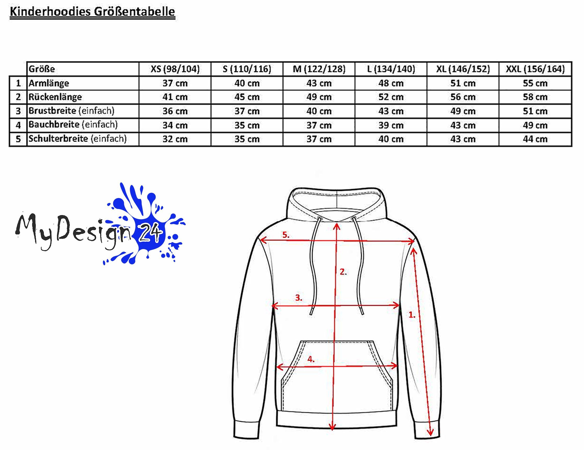 MyDesign24 Pferd Sweatshirt Hoodie Hoodie mit i144 Blumen Kapuzen und Kinder Kapuzensweater galoppierendes Aufdruck,