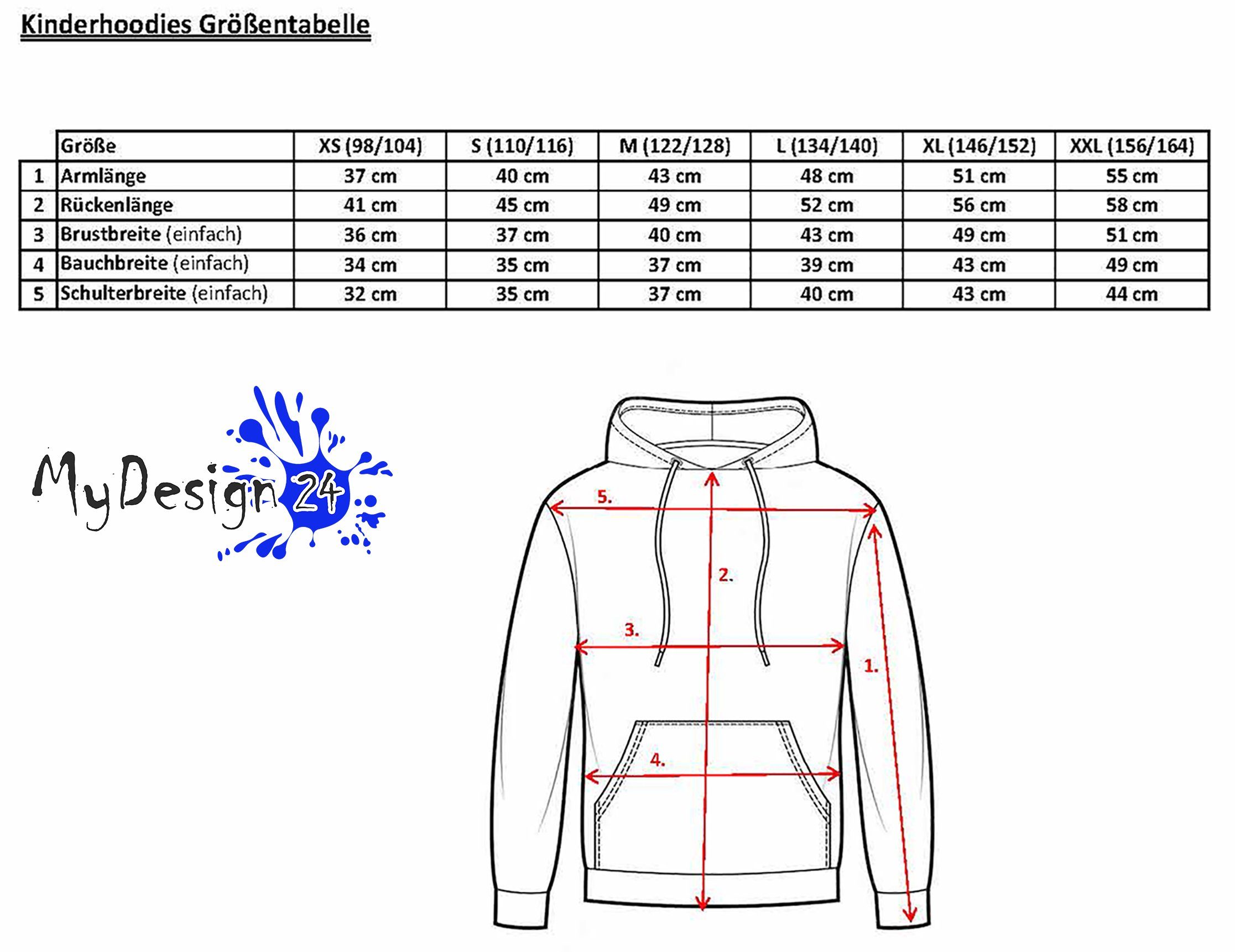 MyDesign24 Sweatshirt Kinder Hoodie - Kapuzen Pulli mit coolem Print Kapuzensweater mit Aufdruck i628 – Bild 5 von 5