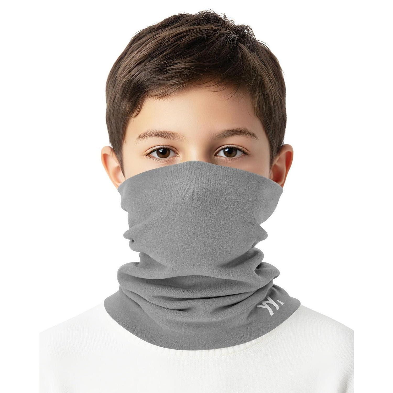 LuxusKollektion Loop Schlauchschal Kinder Warm Winddicht Atmungsaktiv Loop Sport Hellgrau