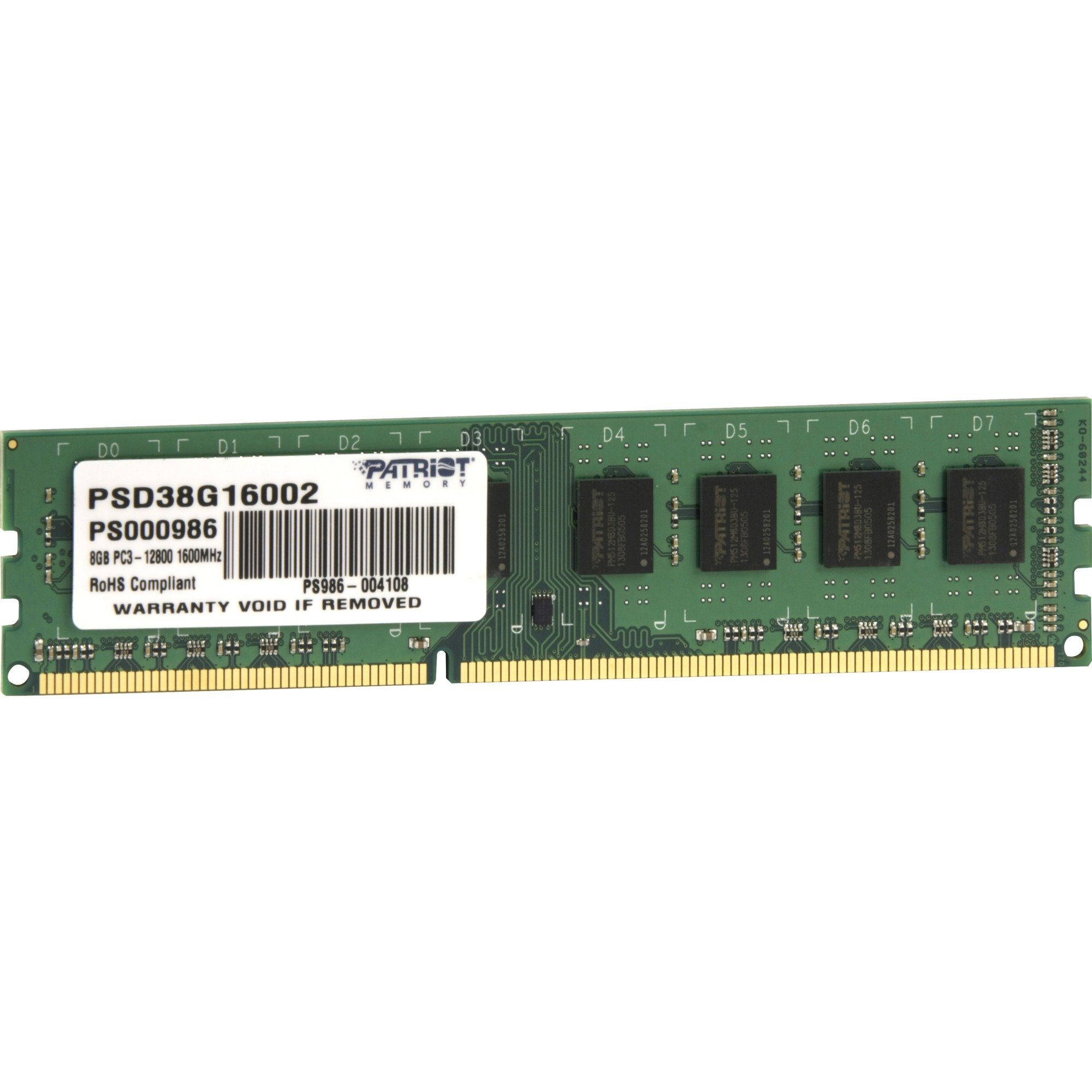 Patriot Patriot DIMM 8 GB DDR3-1600, Память Память