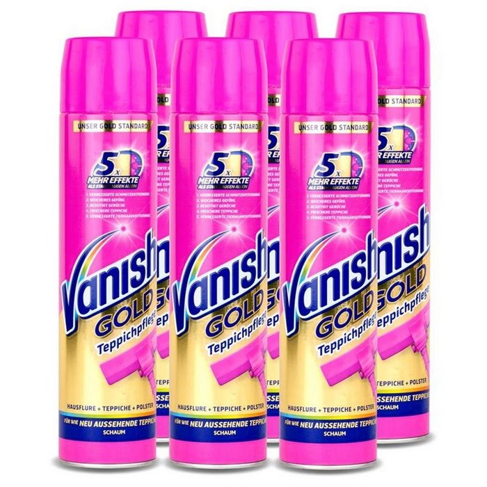 VANISH Vanish Gold Teppichpflege 650ml - Für wie neu aussehende Teppiche (6er Teppichreiniger