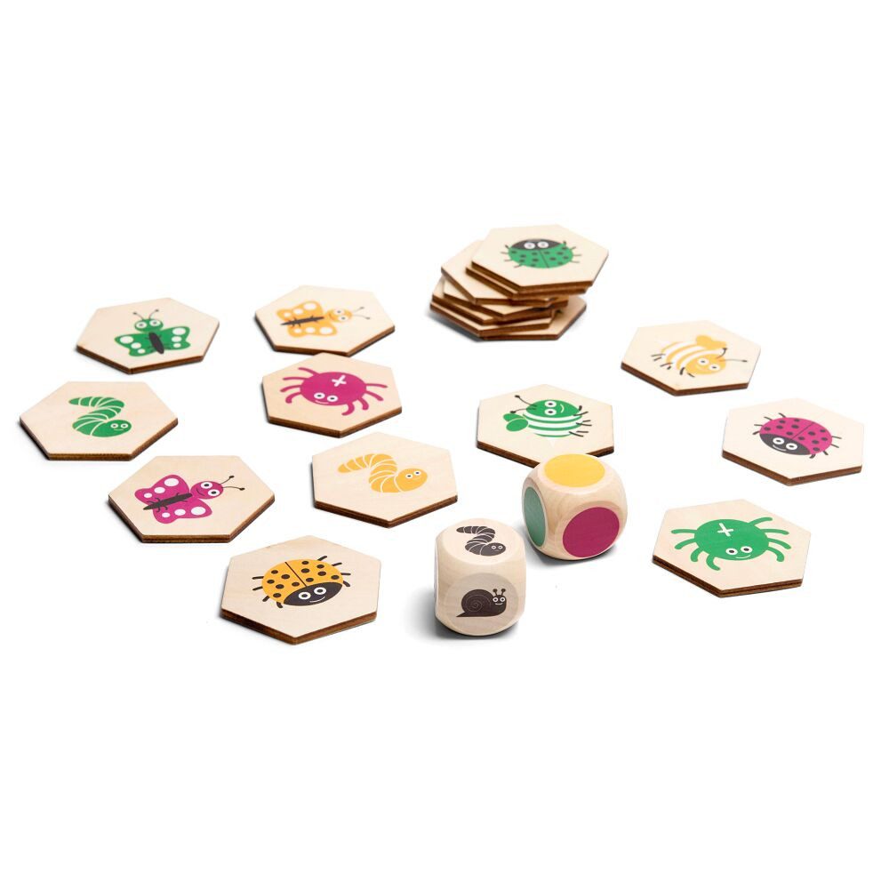 BS Toys Lernspielzeug Suchspiel Insekten, Kinder müssen die gewürfelten „Insekten“ entdecken