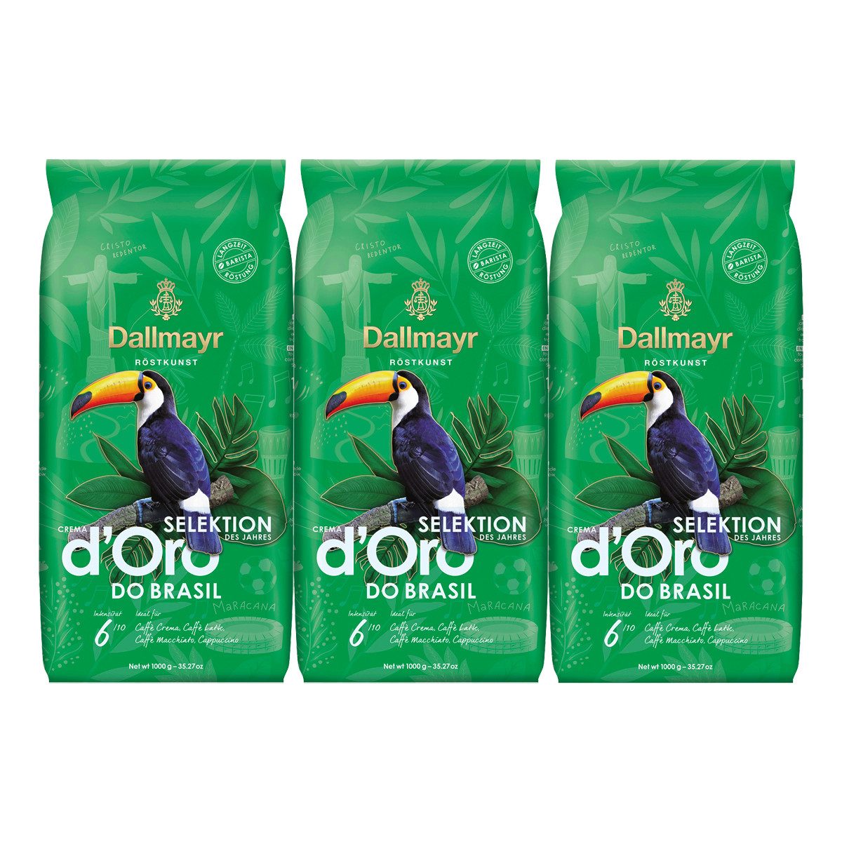 DALLMAYR Kaffee, Dallmayr Crema d Oro Selektion des Jahres Africa 1000g 3er Pack