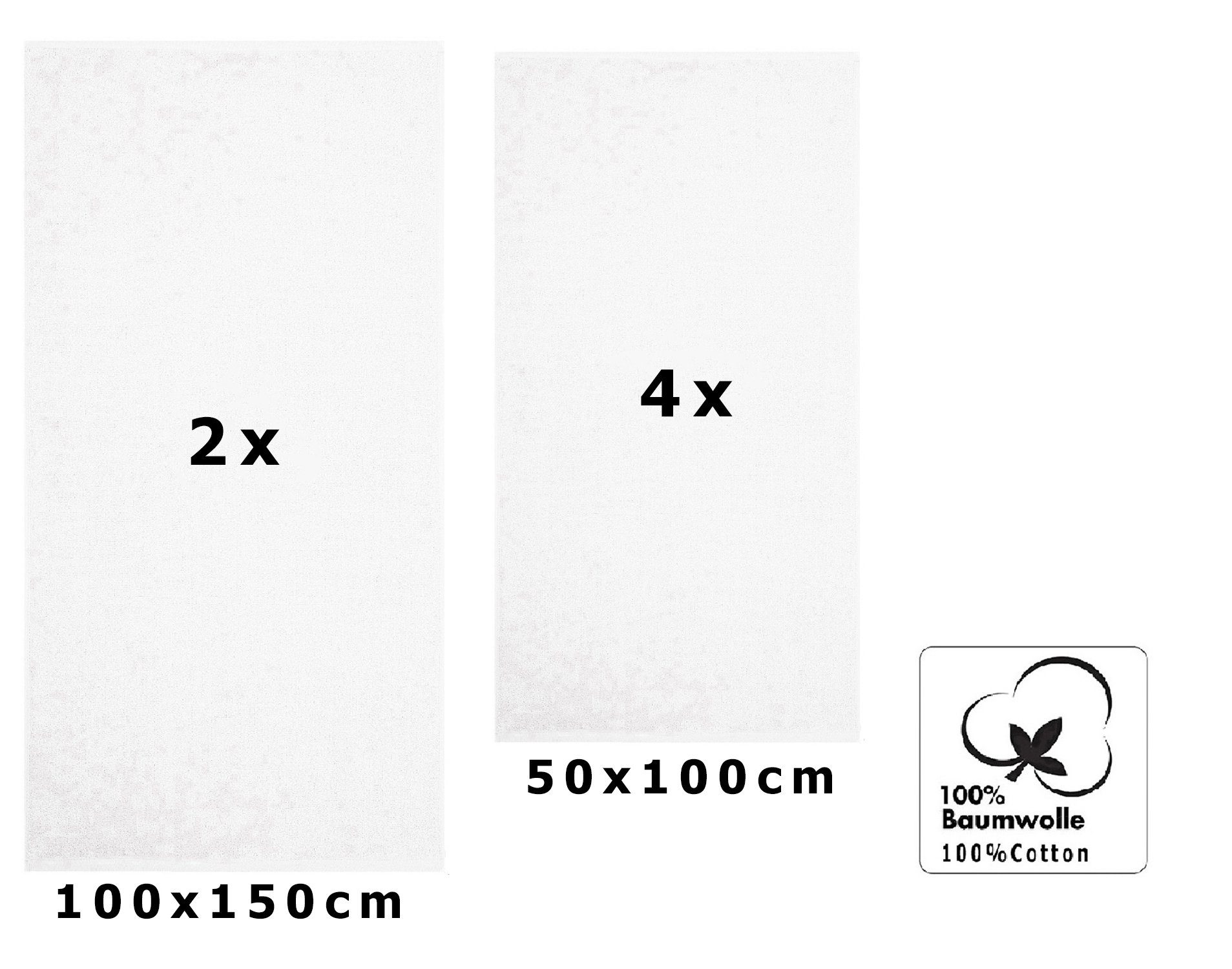 Betz Handtuch Set 6 tlg. BERLIN 2 Duschtücher 4 Handtücher, 100% Baumwolle (Set, 6-St)