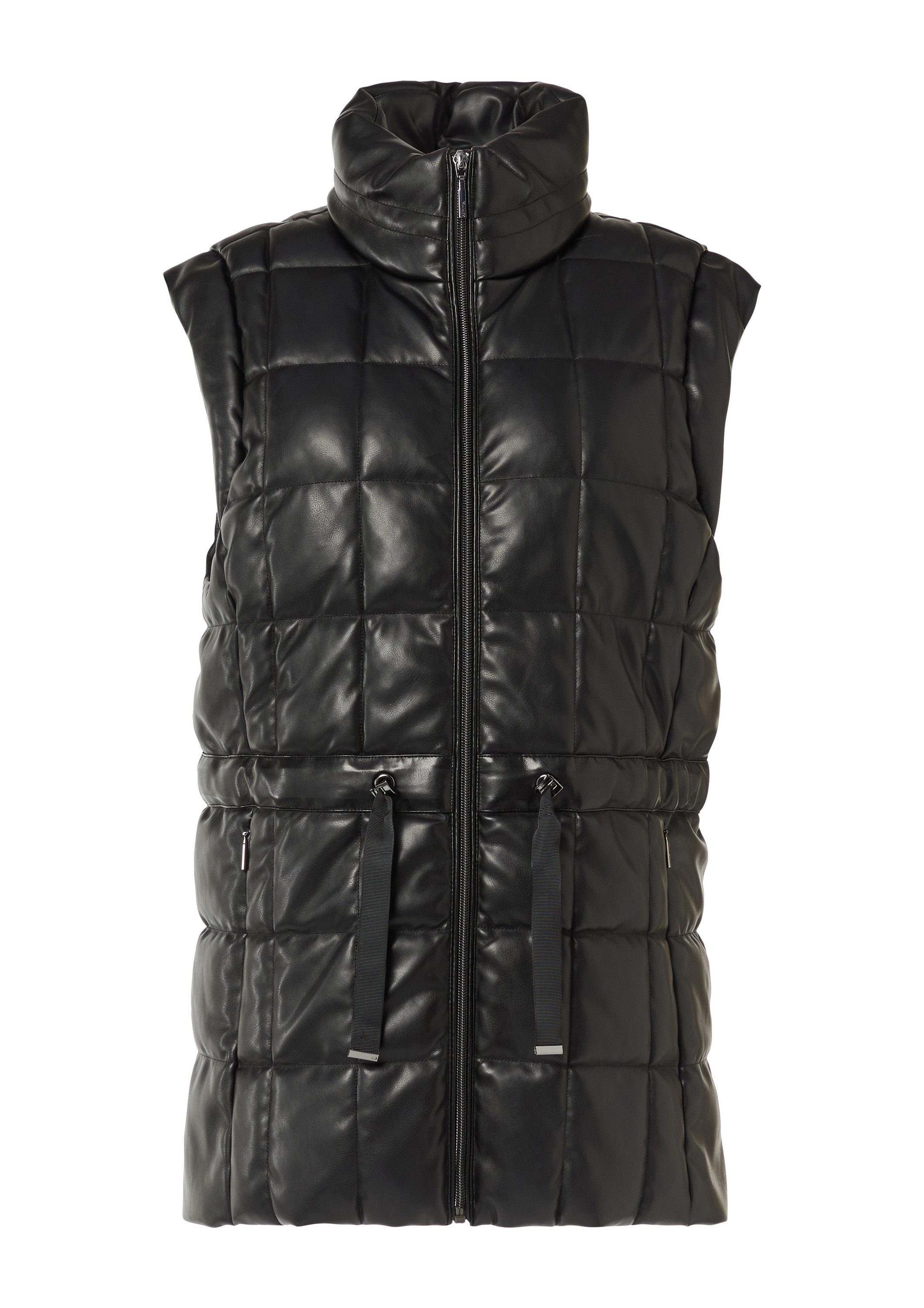comma Outdoorjacke Outdoor-Weste Steppweste aus Kunstleder